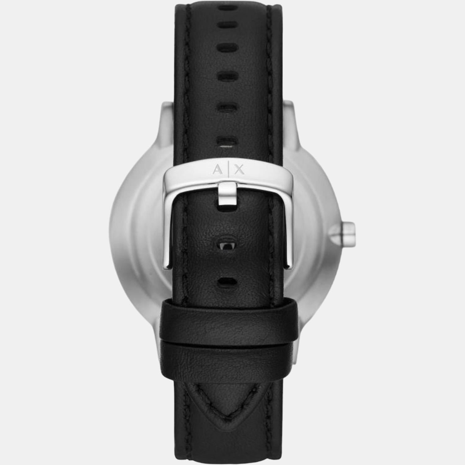 Armani Exchange Cayde Men Quartz Black Dial Analog Leather Watch AX2739 - view 2