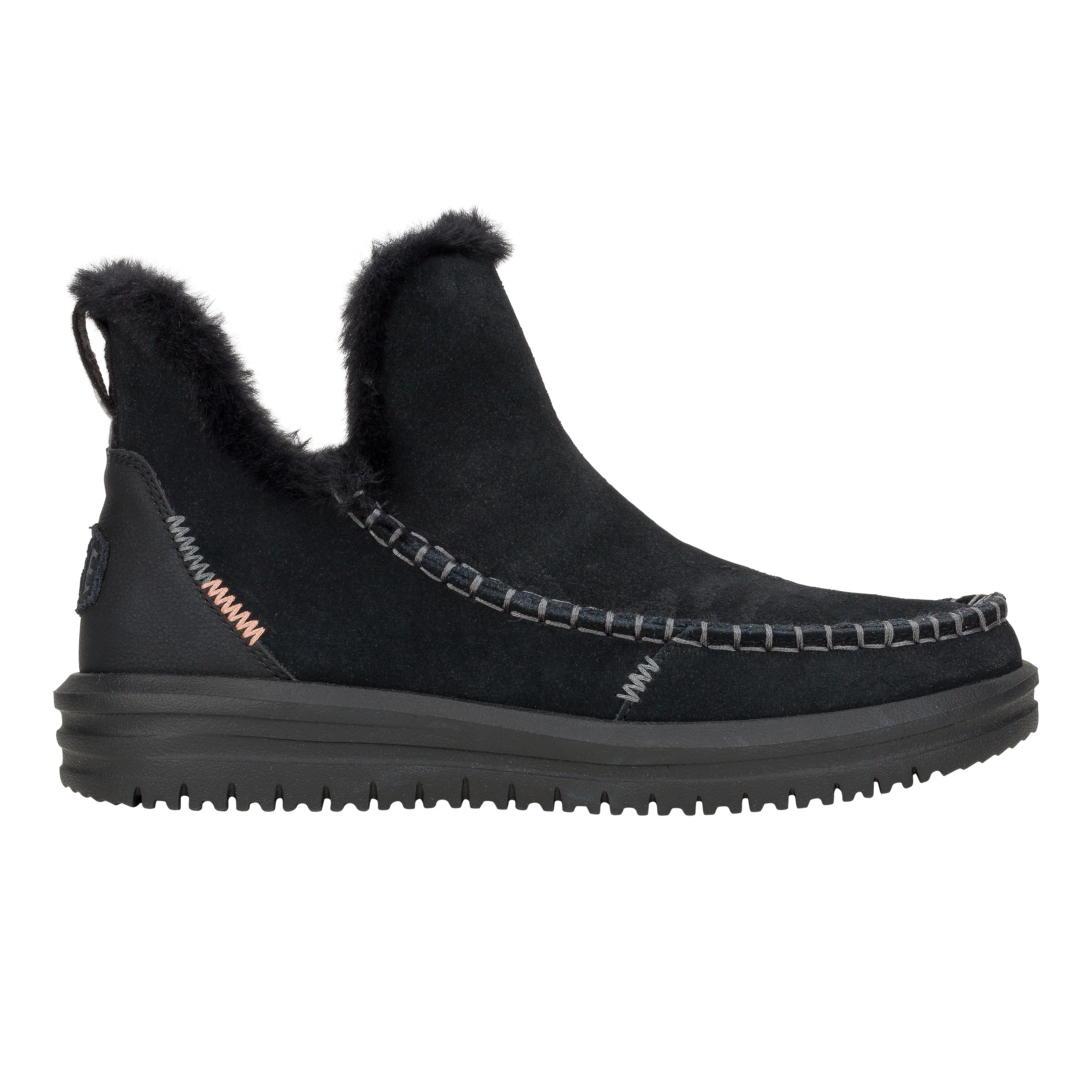 HEYDUDE shoes Camden Suede - Black/Black – Women's - view 6