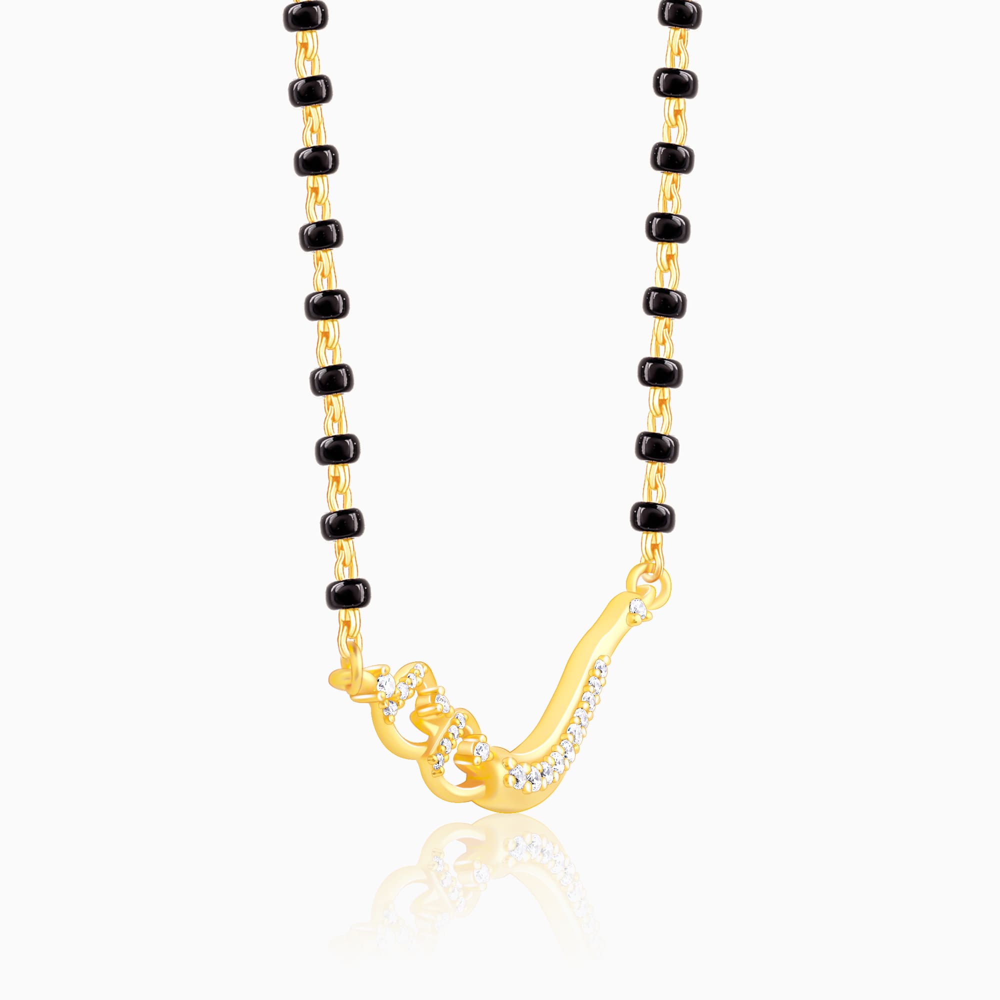 GIVA Jewellery Golden Match Made In Heaven Mangalsutra - view 4
