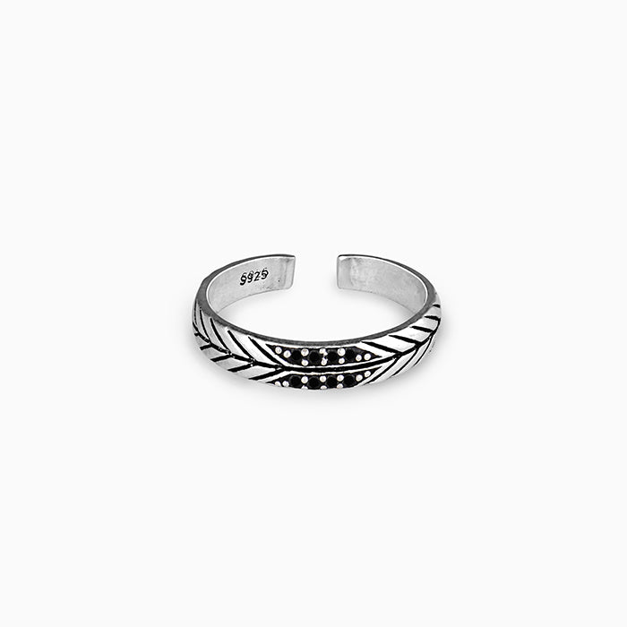 GIVA Jewellery Silver Intricate Leaf Ring
