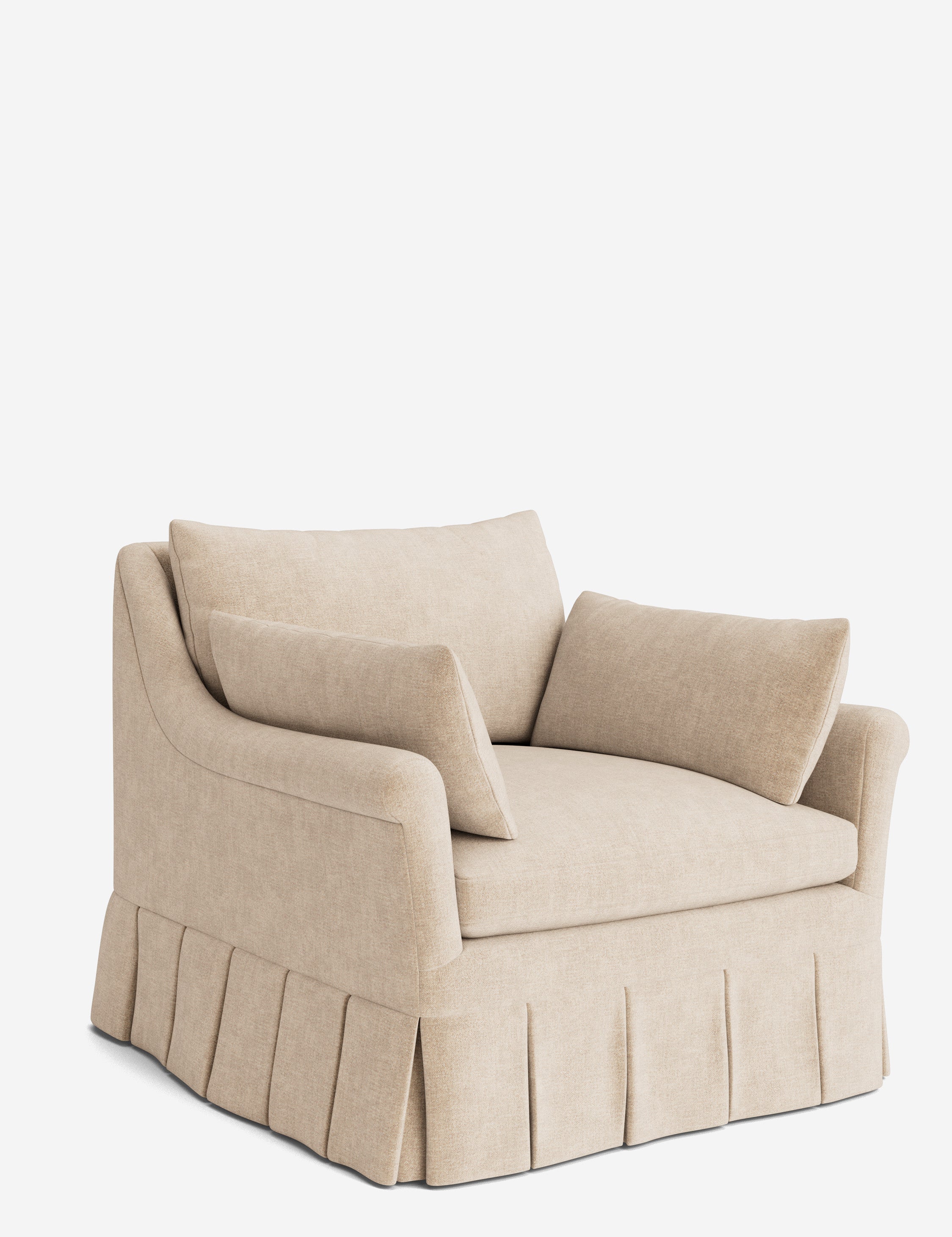 Lulu and Georgia Portola Rolled Arm Luxe Depth Pleated Chair - view 149
