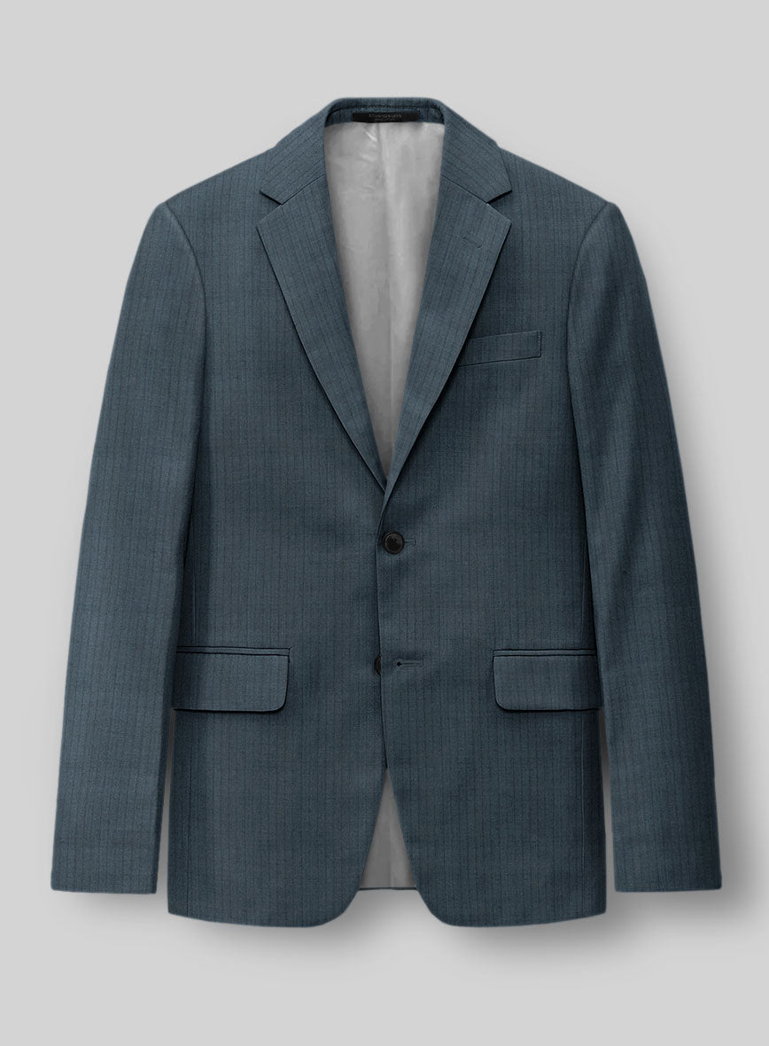 StudioSuits Reda Tibaro Blue Stripe Wool Jacket