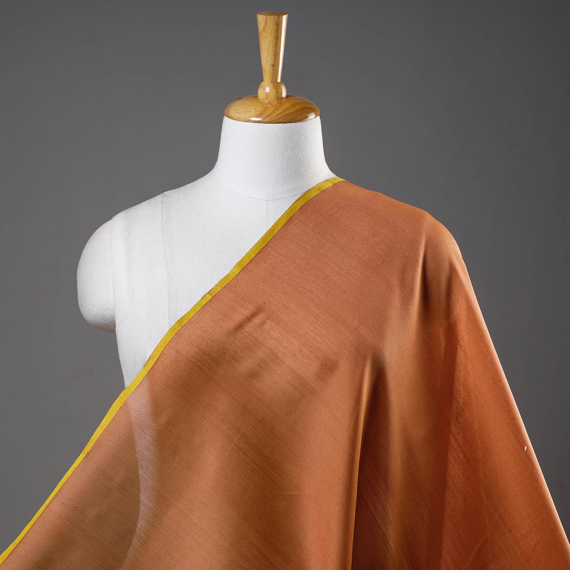 ITOKRI CRAFTS INITIATIVE Brown - Maheshwari Silk Cotton Handloom Fabric