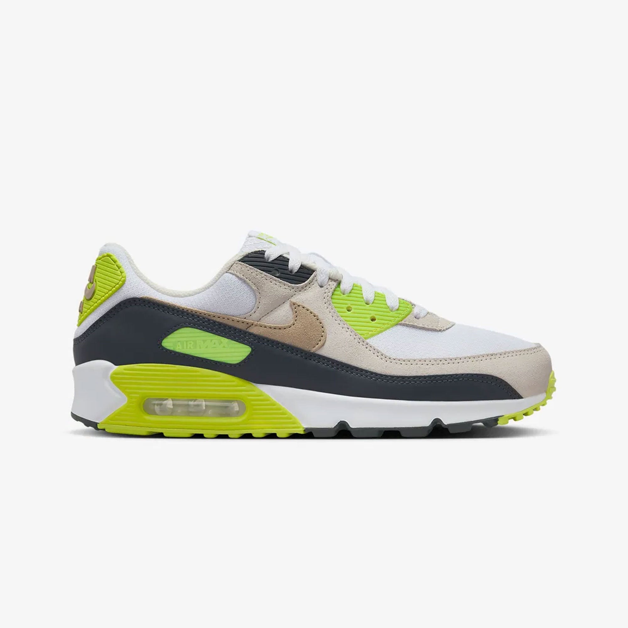 Nike | Air Max 90 { White/khaki-cyber-dk Smoke Grey