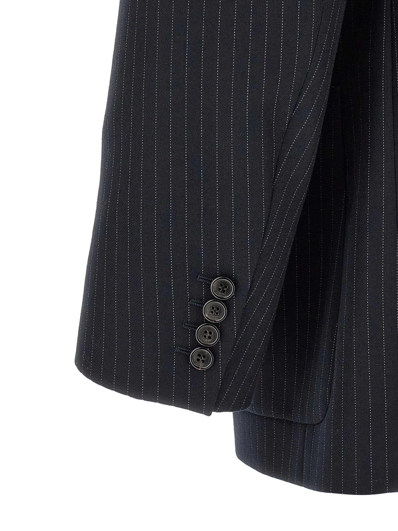 Saint Laurent Pinstriped Double-breasted Blazer - view 4