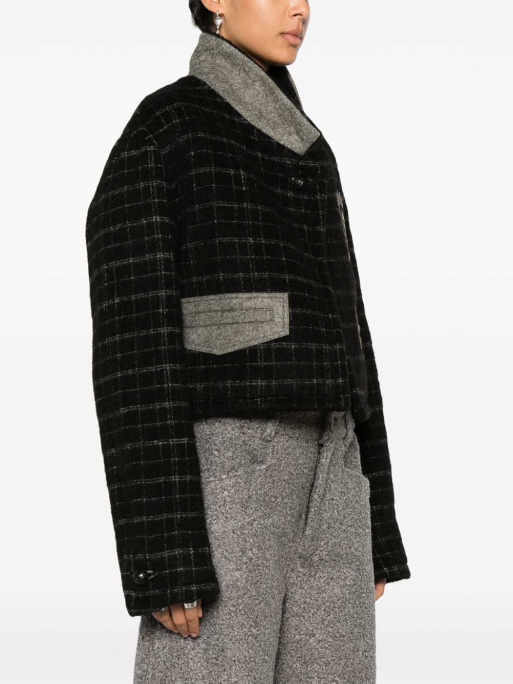 Etro Checked crop jacket - view 2