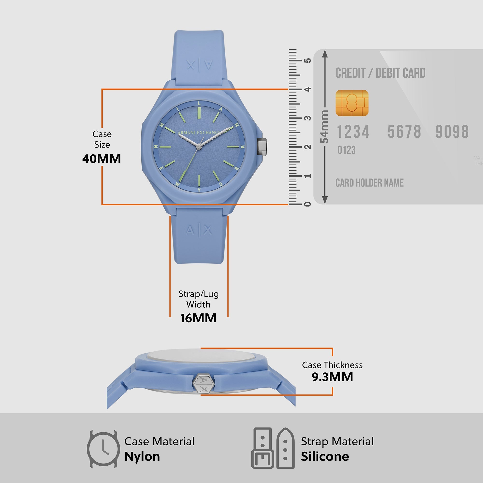 Armani Exchange Andrea Women Quartz Blue Dial Analog Silicone Watch AX4611 - view 5