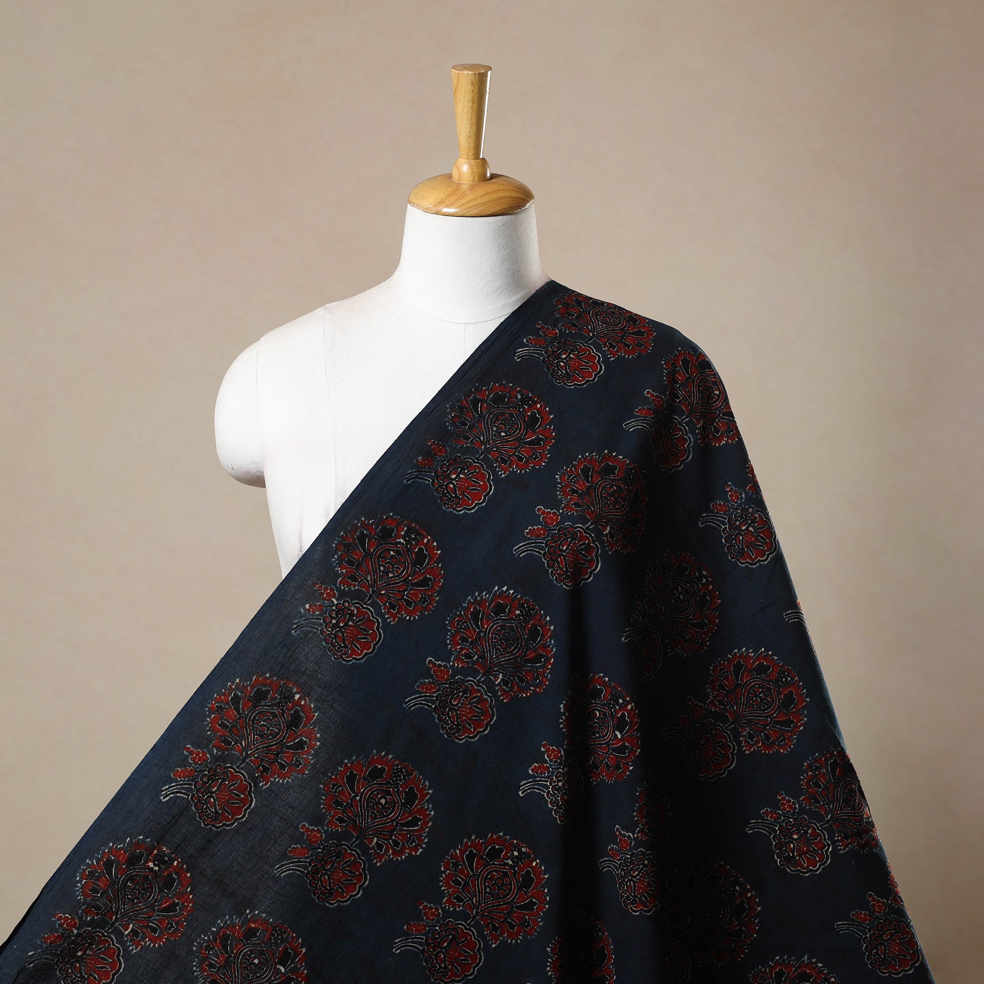 KACHCHH JI CHHAAP Blue - Block Print Cotton Natural Dyed Ajrakh Fabric 65