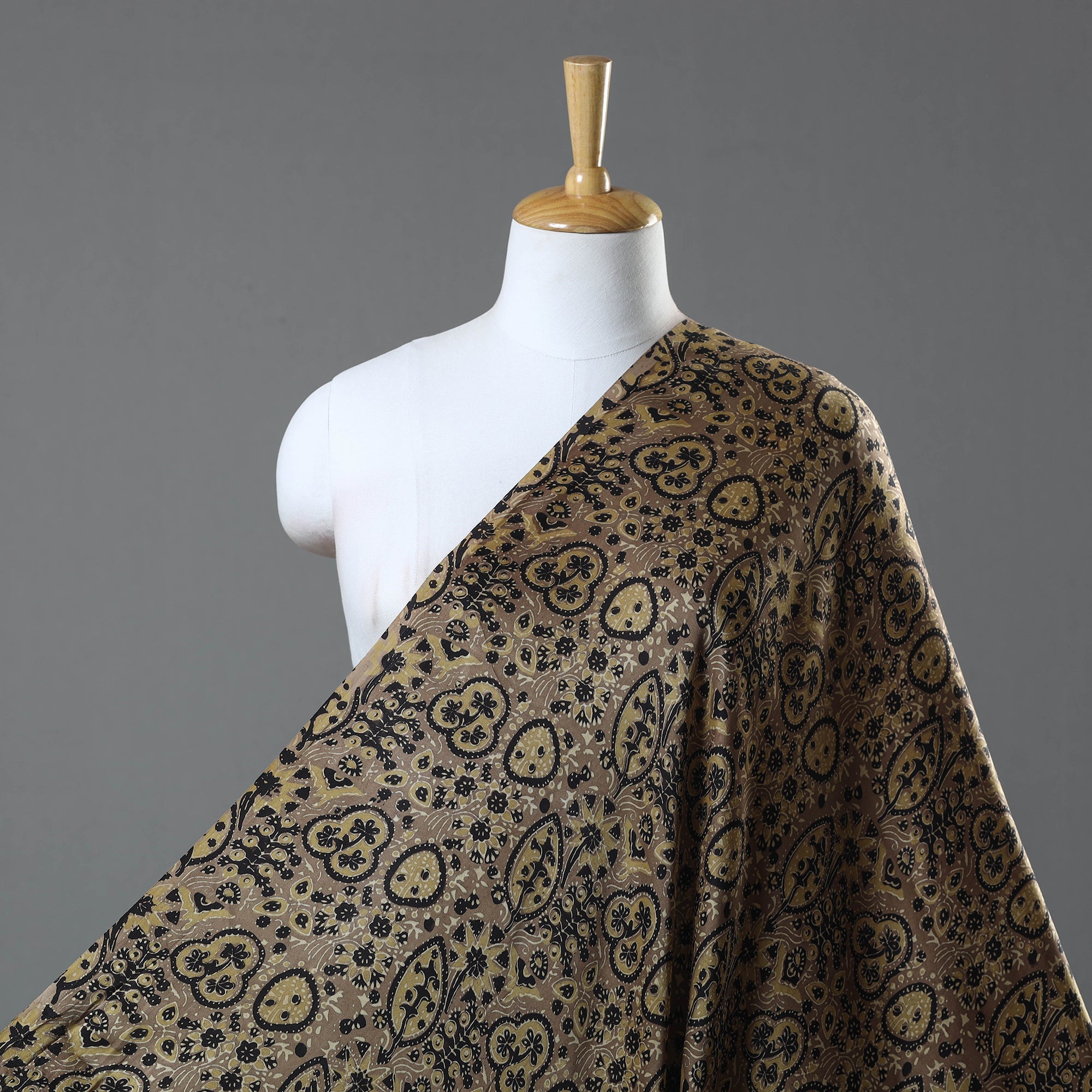 KACHCHH JI CHHAAP Brown - Modal Silk Ajrakh Print Fabric 02