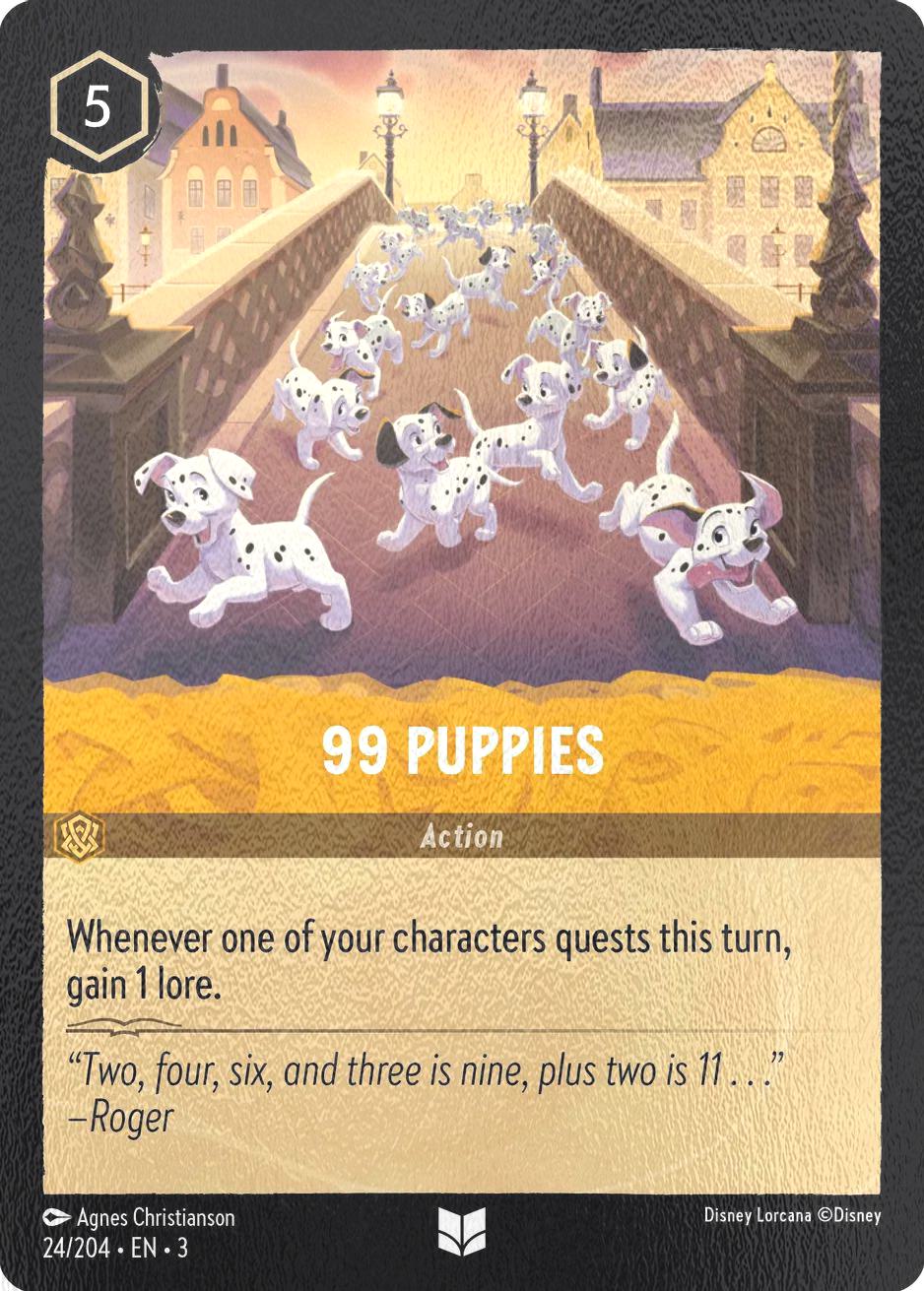Lorcana 99 Puppies - 24/204 [Into the Inklands] [Cold Foil]