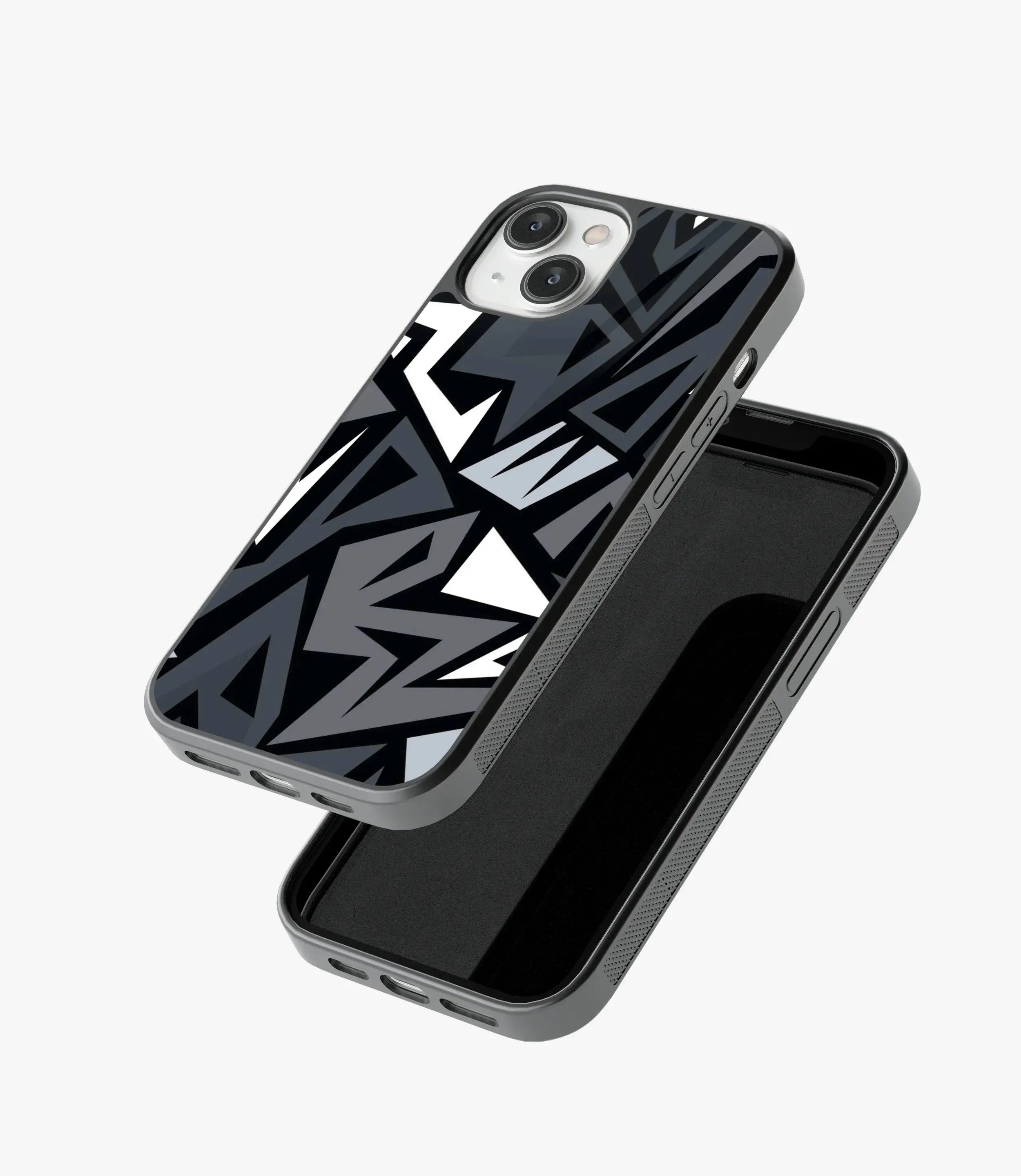 The Case Company Abstract Black/Grey Geometric Pattern Glass Case - view 3