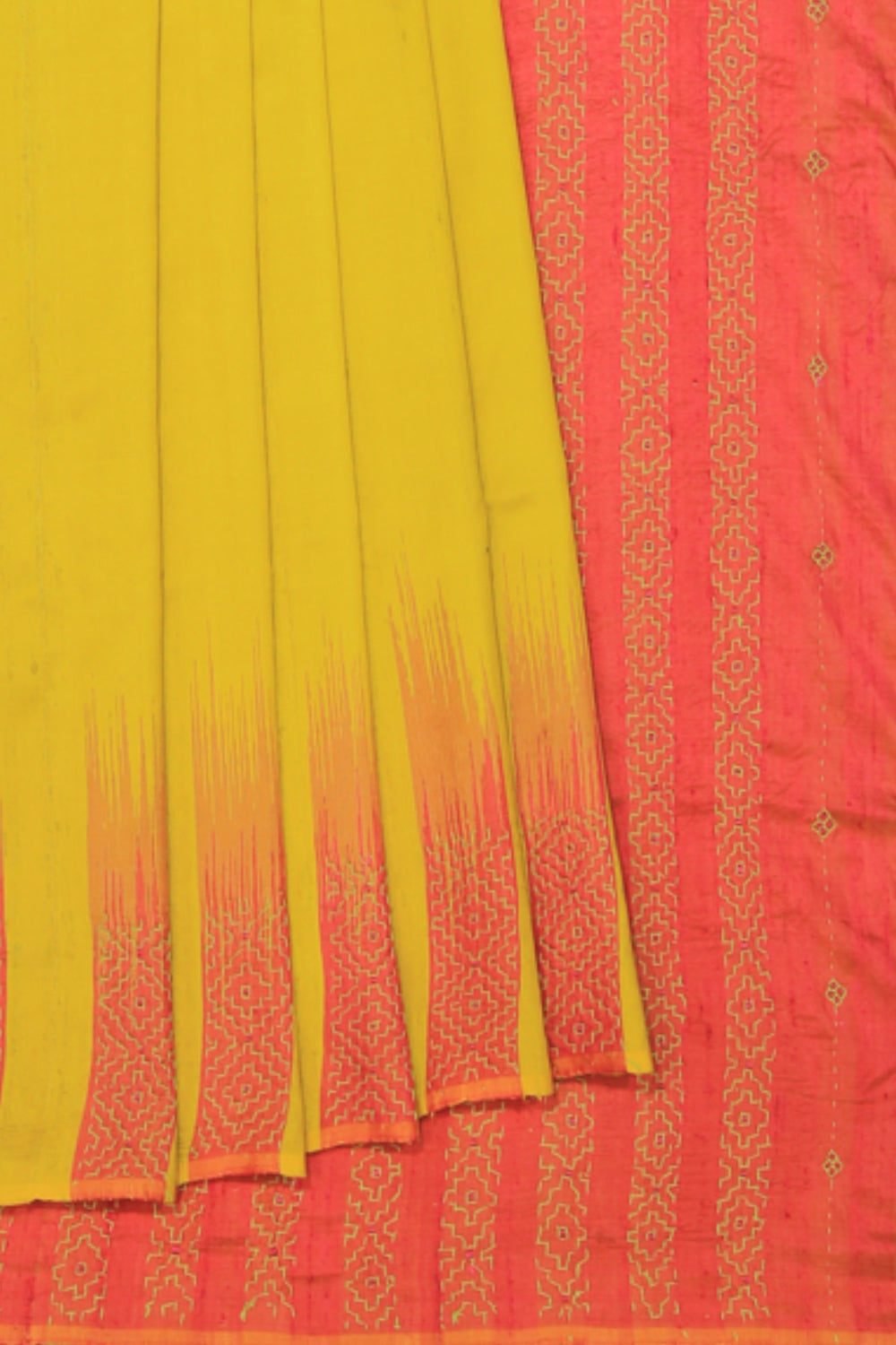 Kalanjali Dupion Silk Kantha Stitch Saree – Women's