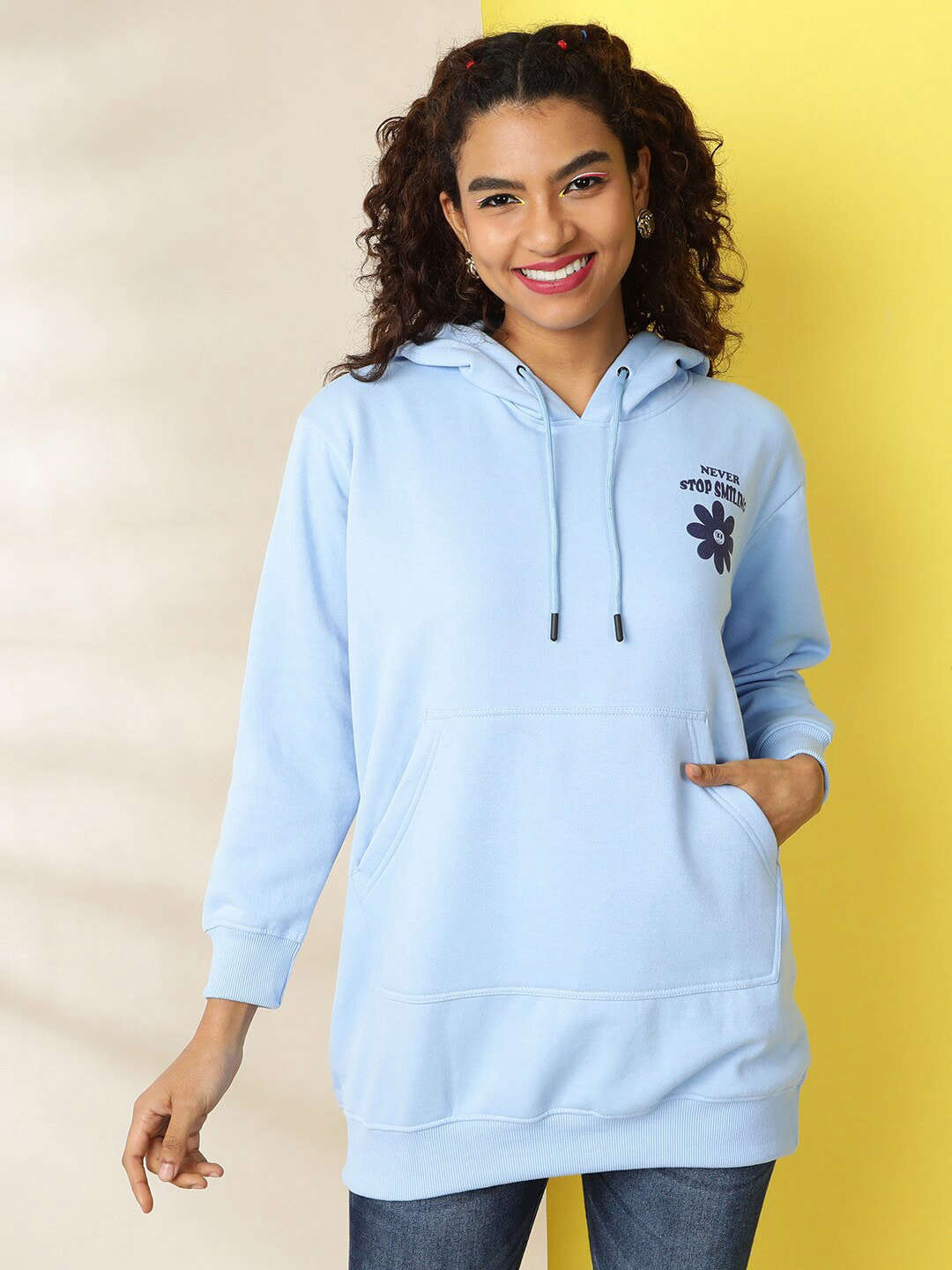 Freehand By The Indian Garage Co Women's Back Printed Regular Fit Sweatshirt