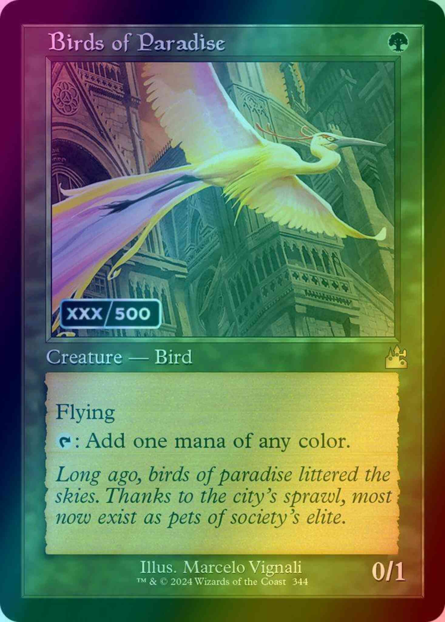 Magic Birds of Paradise - Serial Numbered [344z] [Retro Frame] [Ravnica Remastered] [Foil]