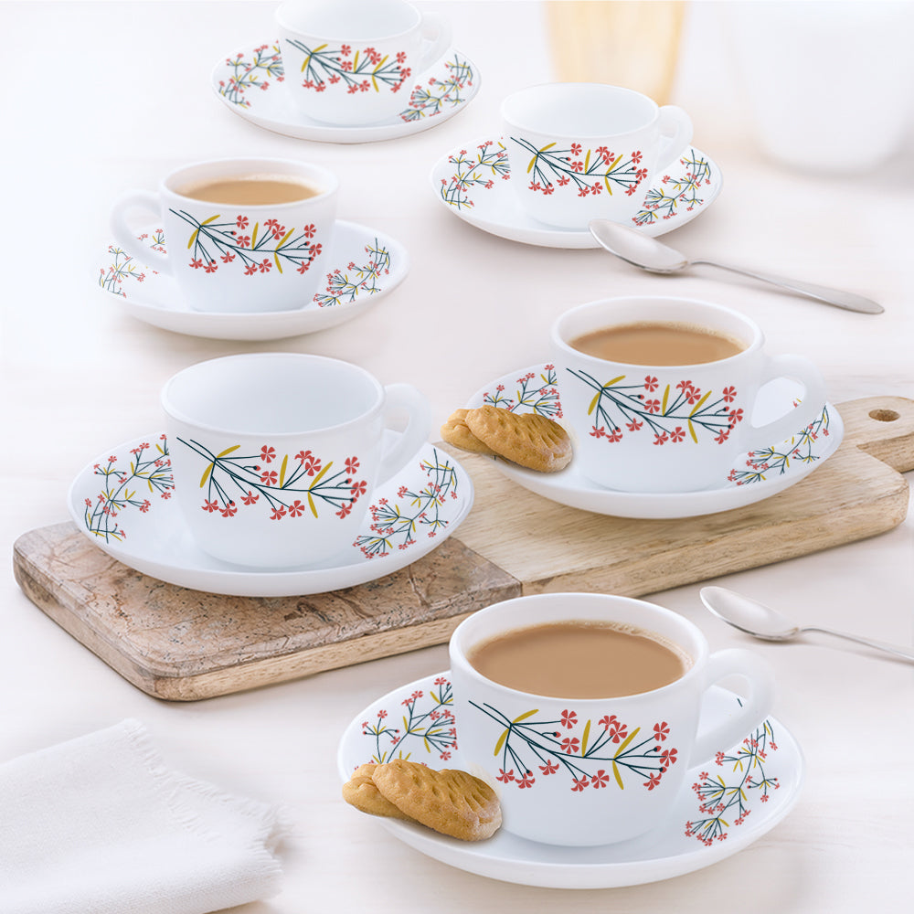 My Borosil Larah By Borosil Red Bud Cup n Saucer Set