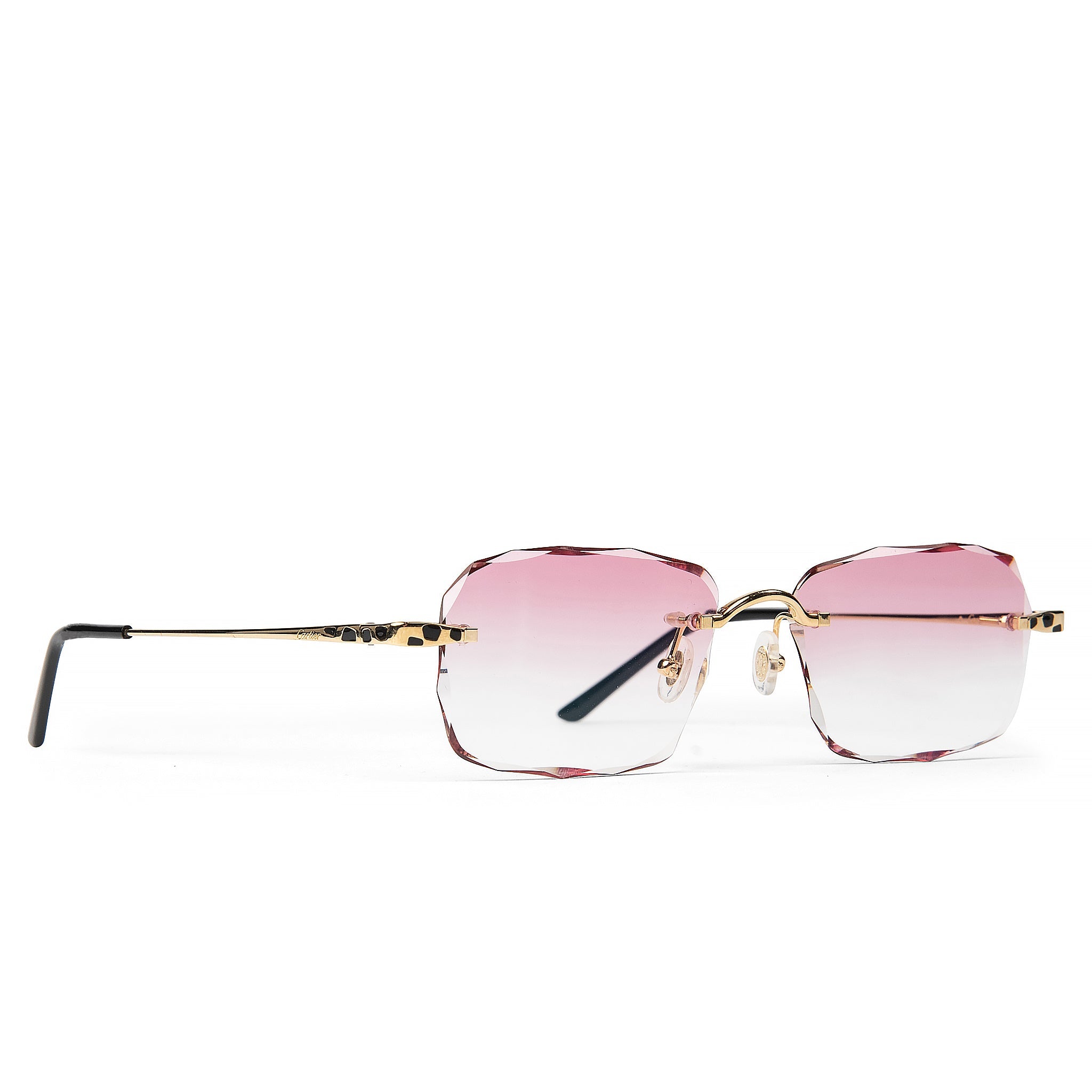 Cartier Eyewear Custom CT0309O-001 Panthère Gold Pink Rimless Sunglasses - view 2