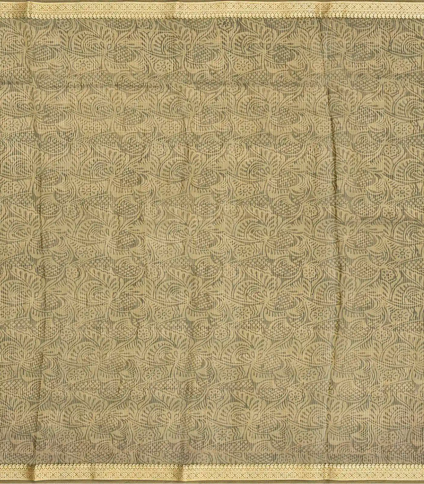 RmKV Cream Woven Chanderi Cotton Saree With Printed Bird Motifs-Cream - view 4