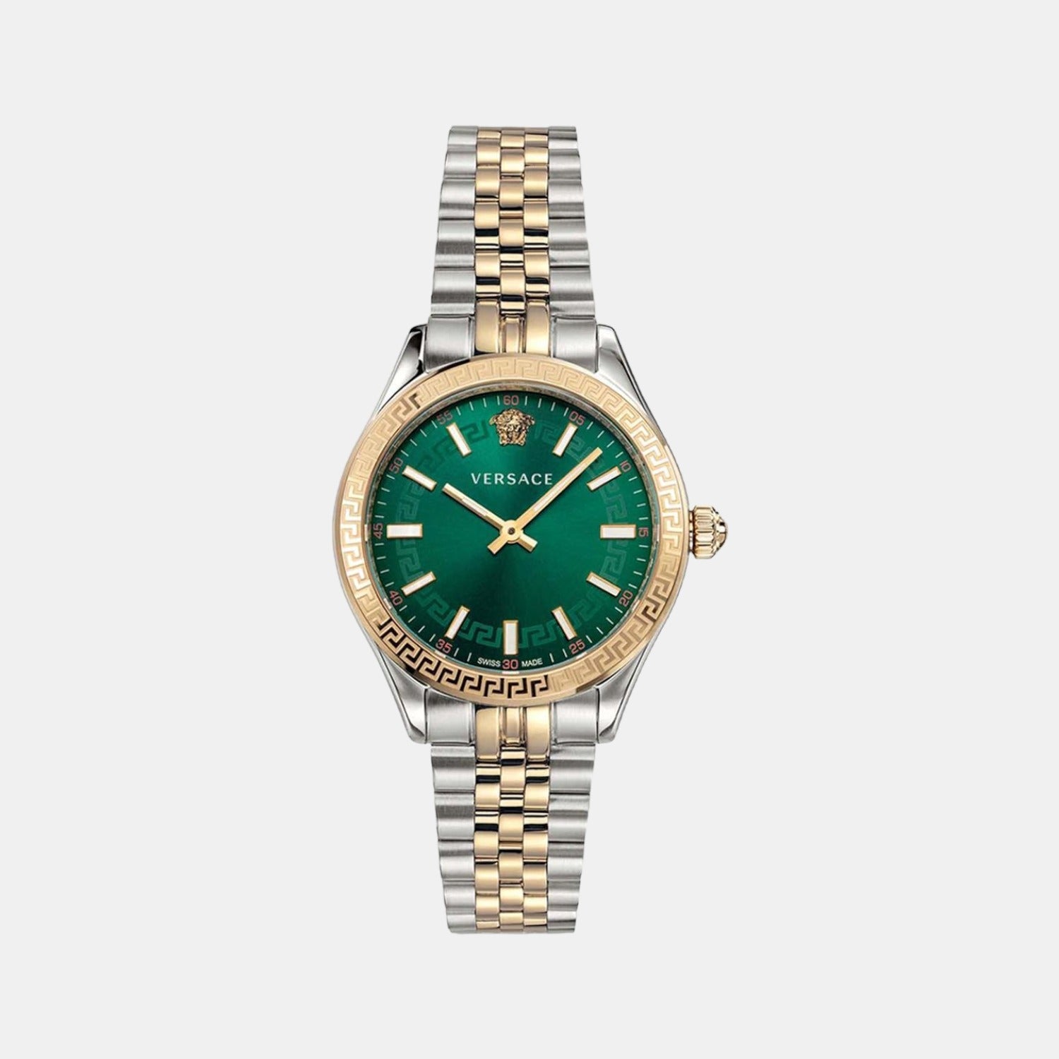 Versace Hellenyium Women Quartz Green Dial Analog Stainless Steel Watch VEHU00420