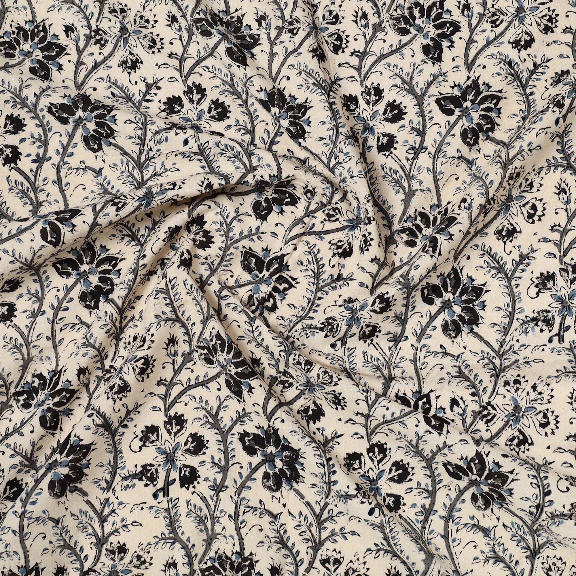 SOUTH KARGHA Beige - Kalamkari Block Printed Cotton Precut Fabric (1.6 meter) 02 - view 2