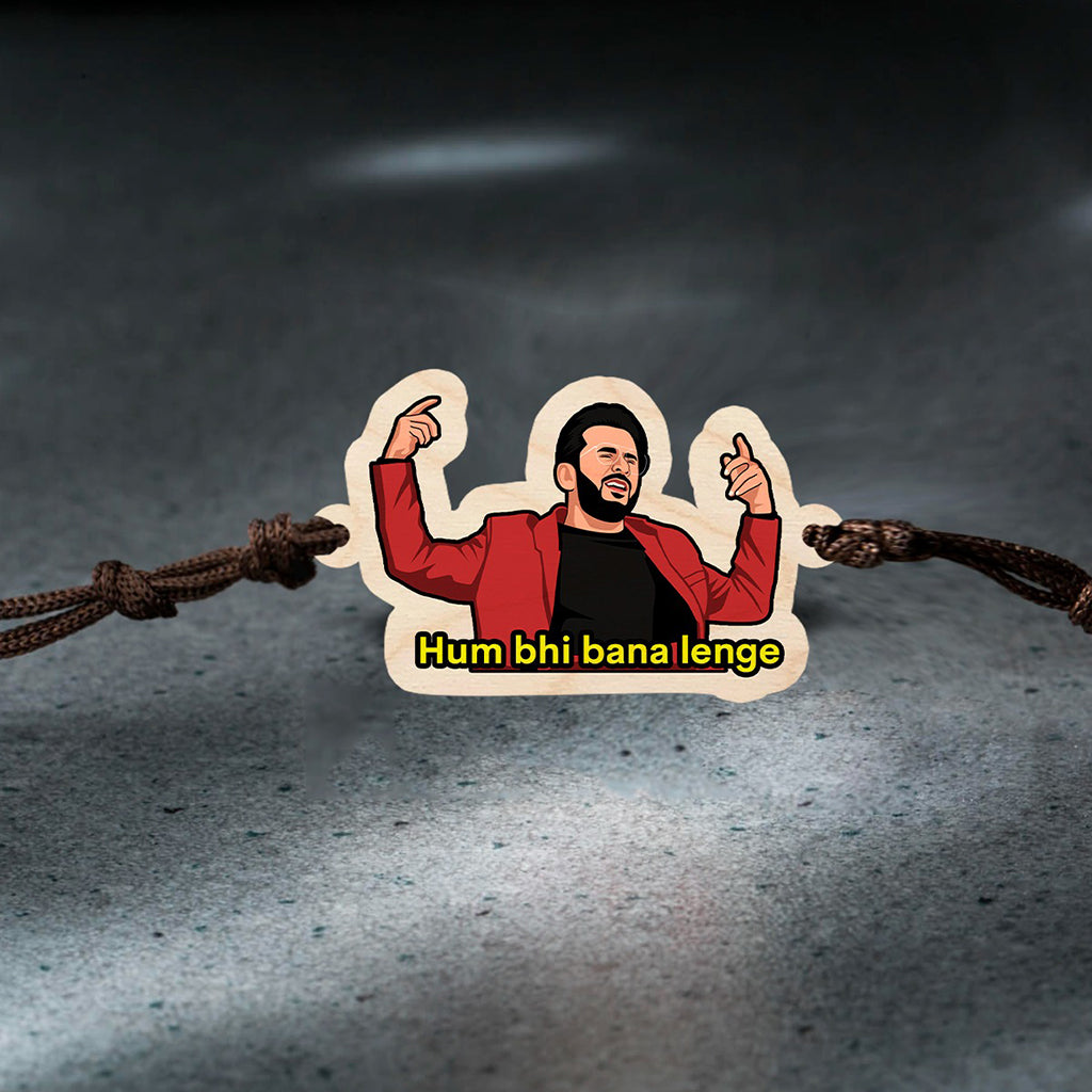 Bigsmall_cc Hum Bhi Bana Lenge Wooden Rakhi - view 3