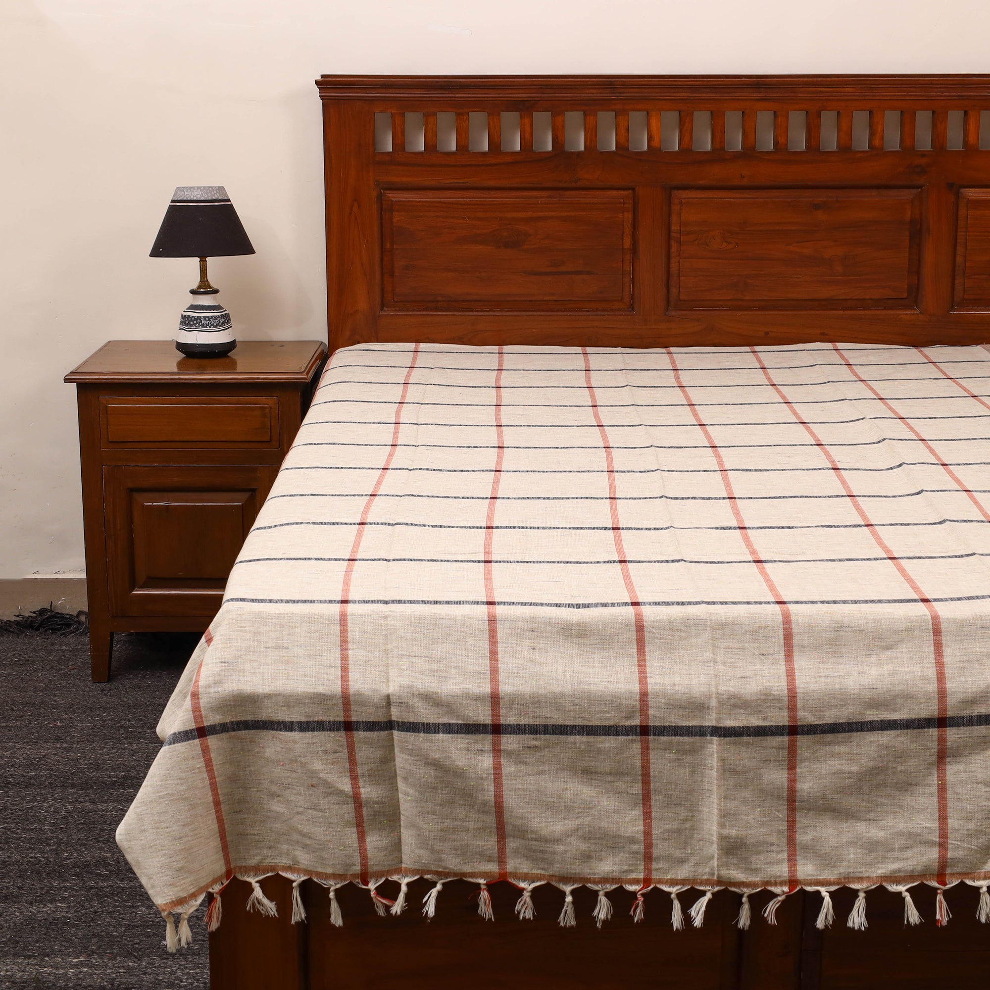 GWALIOR HANDLOOMS Beige - Plain Cotton Single Handloom Bed Cover (90 x 60 in) 78