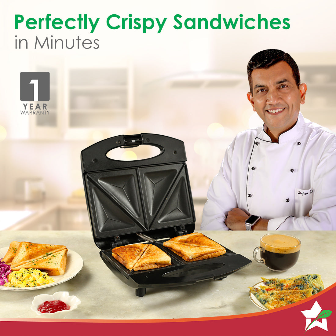 Acura Plus Sandwich Maker 750W Non-stick by blacktree - view 2