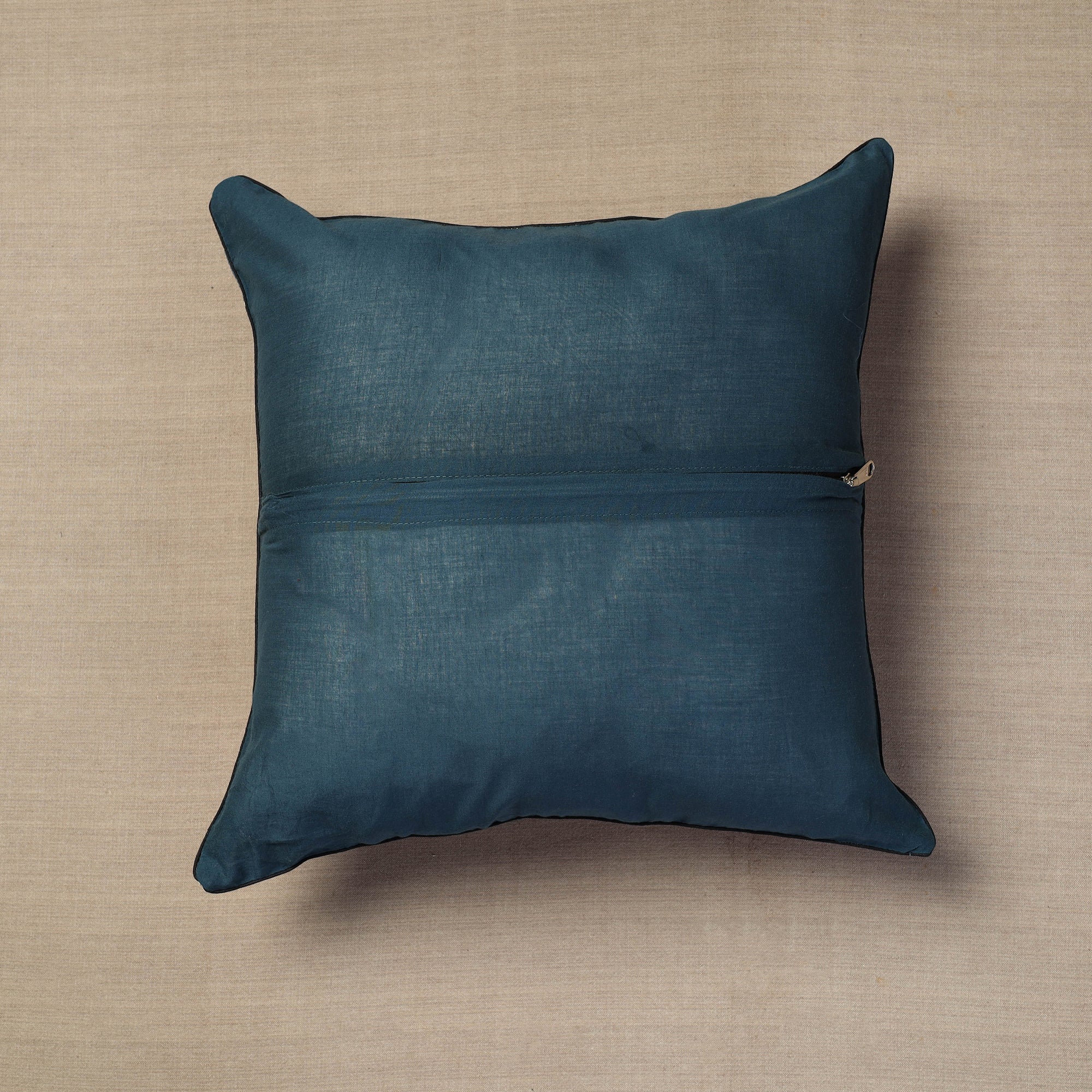 NOORI BAZAR Blue - Block Print Cotton Kalamkari Cushion Cover (16 x 16 in) 16 - view 3