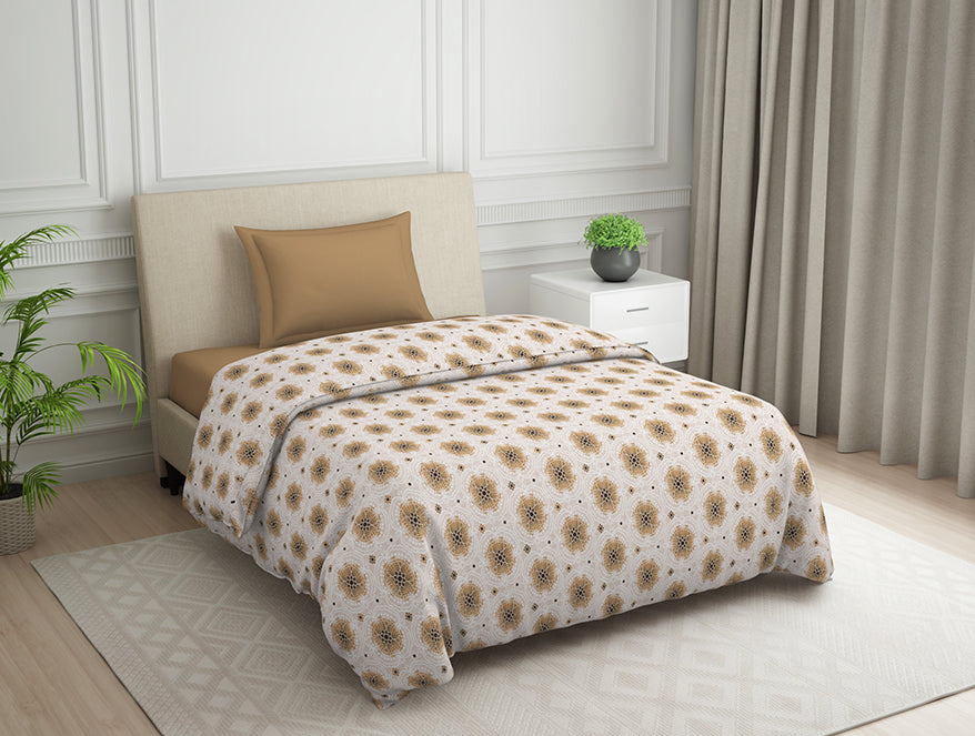 Spaces India Ornate Brown Polycotton Quilt Single Harmony - By Welspun - view 2