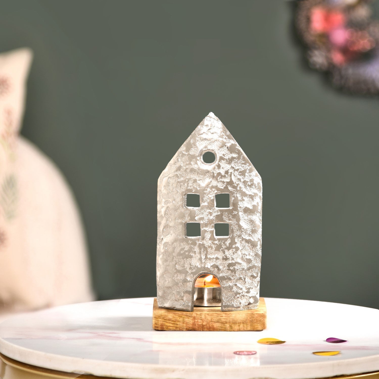Nestasia Silver Sea House Tea Light Candle Holder - view 2