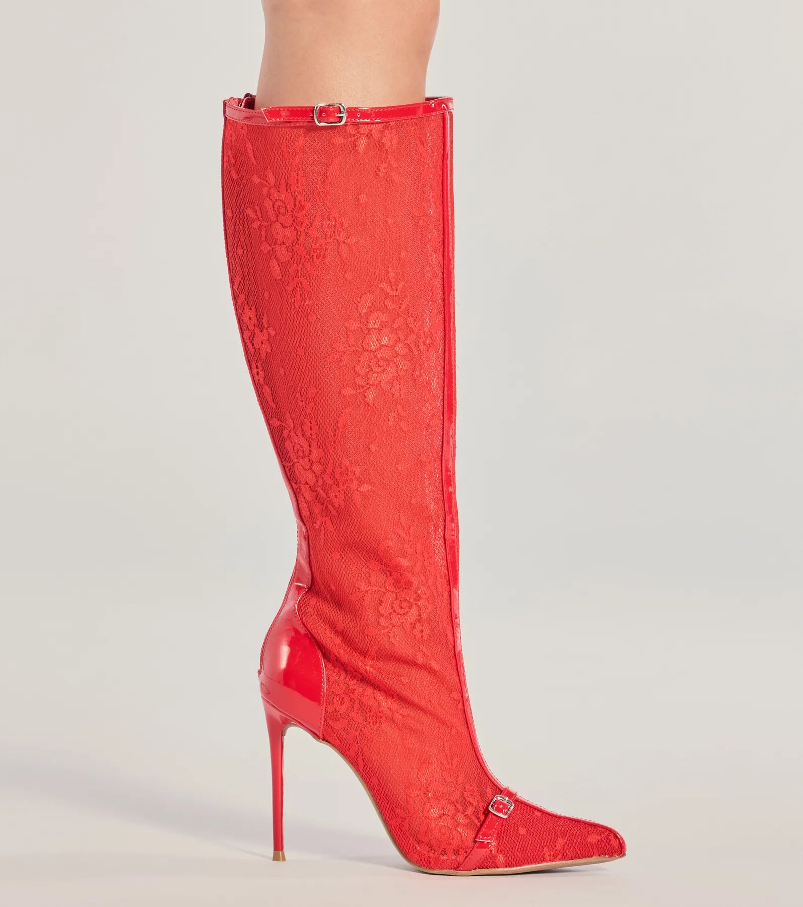 Windsor Sultry Strut Sheer Lace Under-The-Knee Boots - view 7