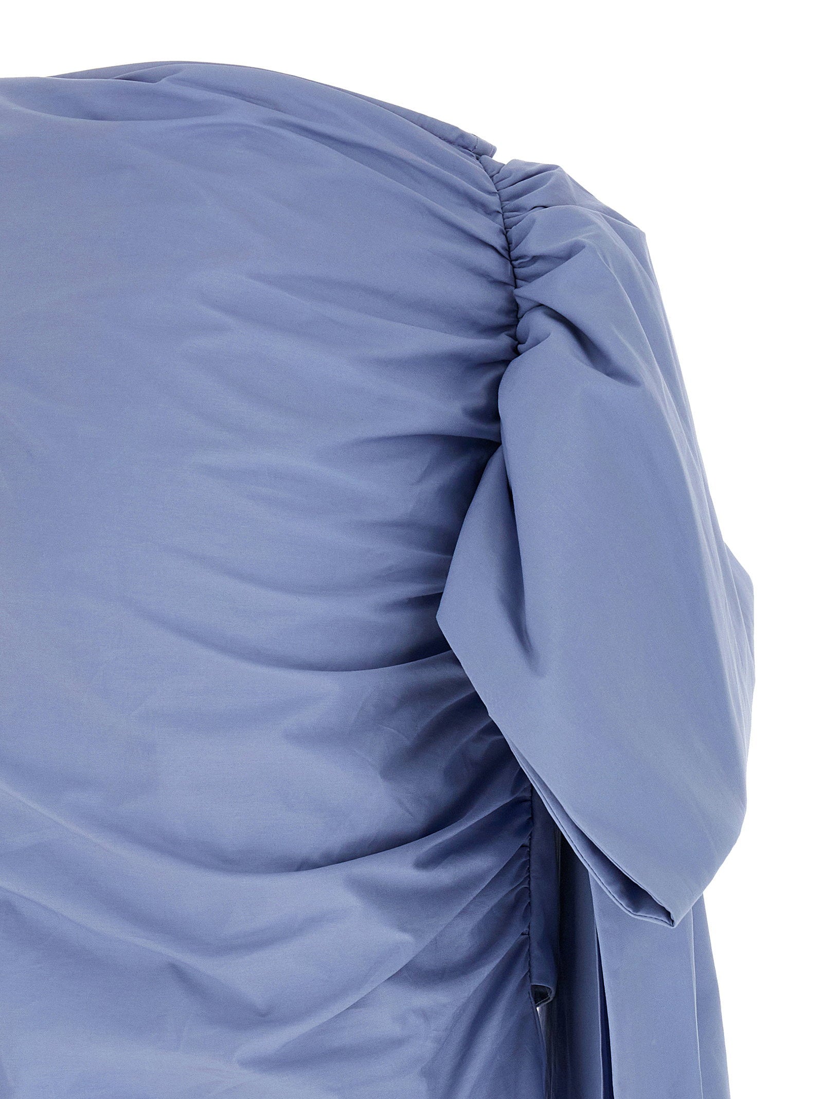 Self-Portrait Blue Cotton Tie Side Mini Skirt - view 4