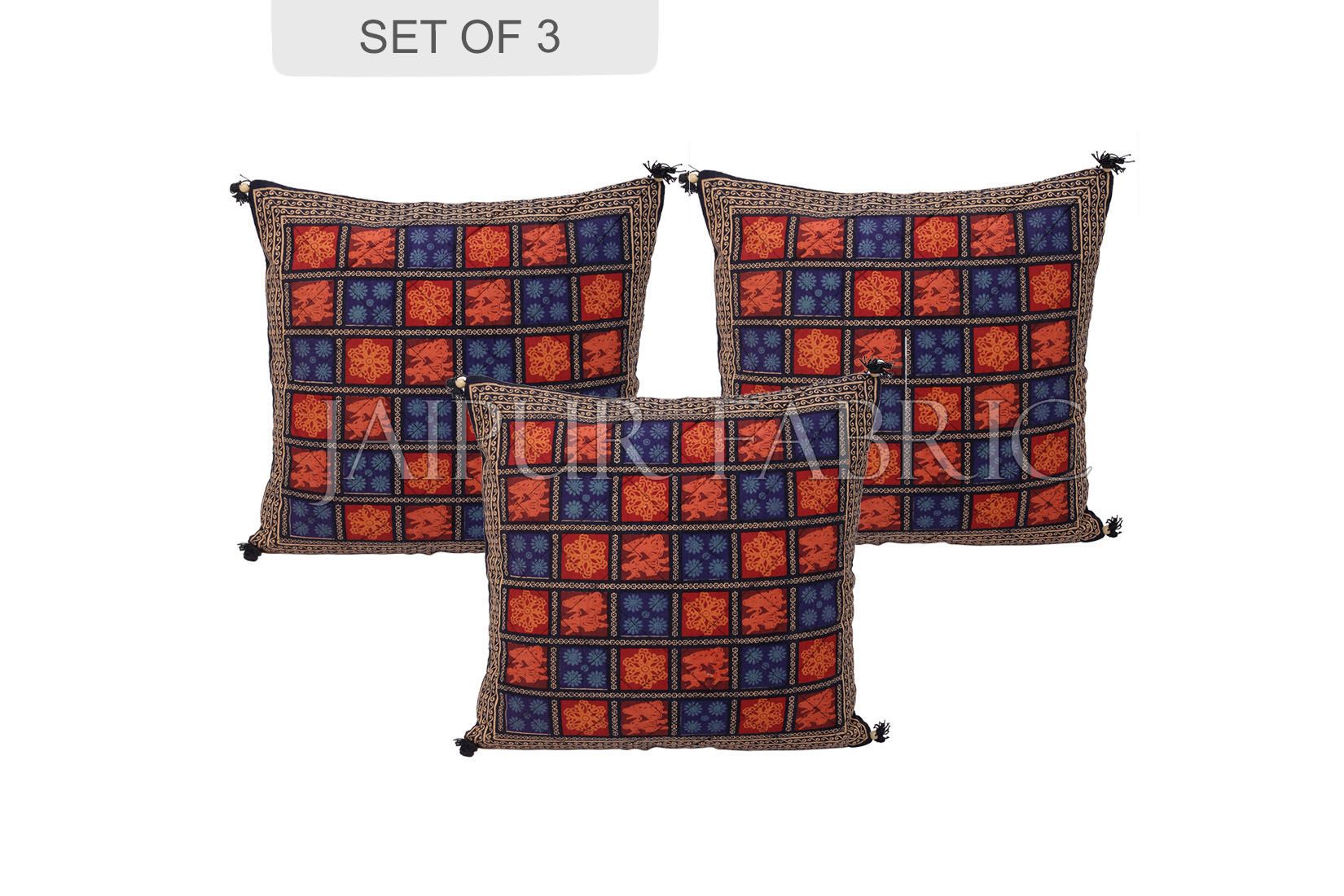 JaipurFabric® Black Border Garba Design Cotton Cushion Cover - view 2