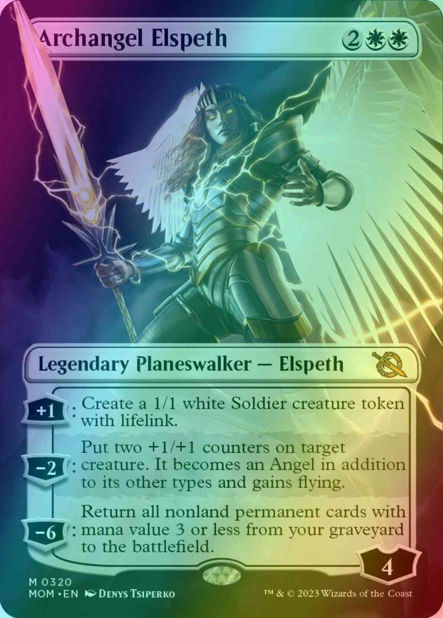 Archangel elspeth 320 – Magic Archangel Elspeth [320] [Borderless] [March of the Machine] [Foil]