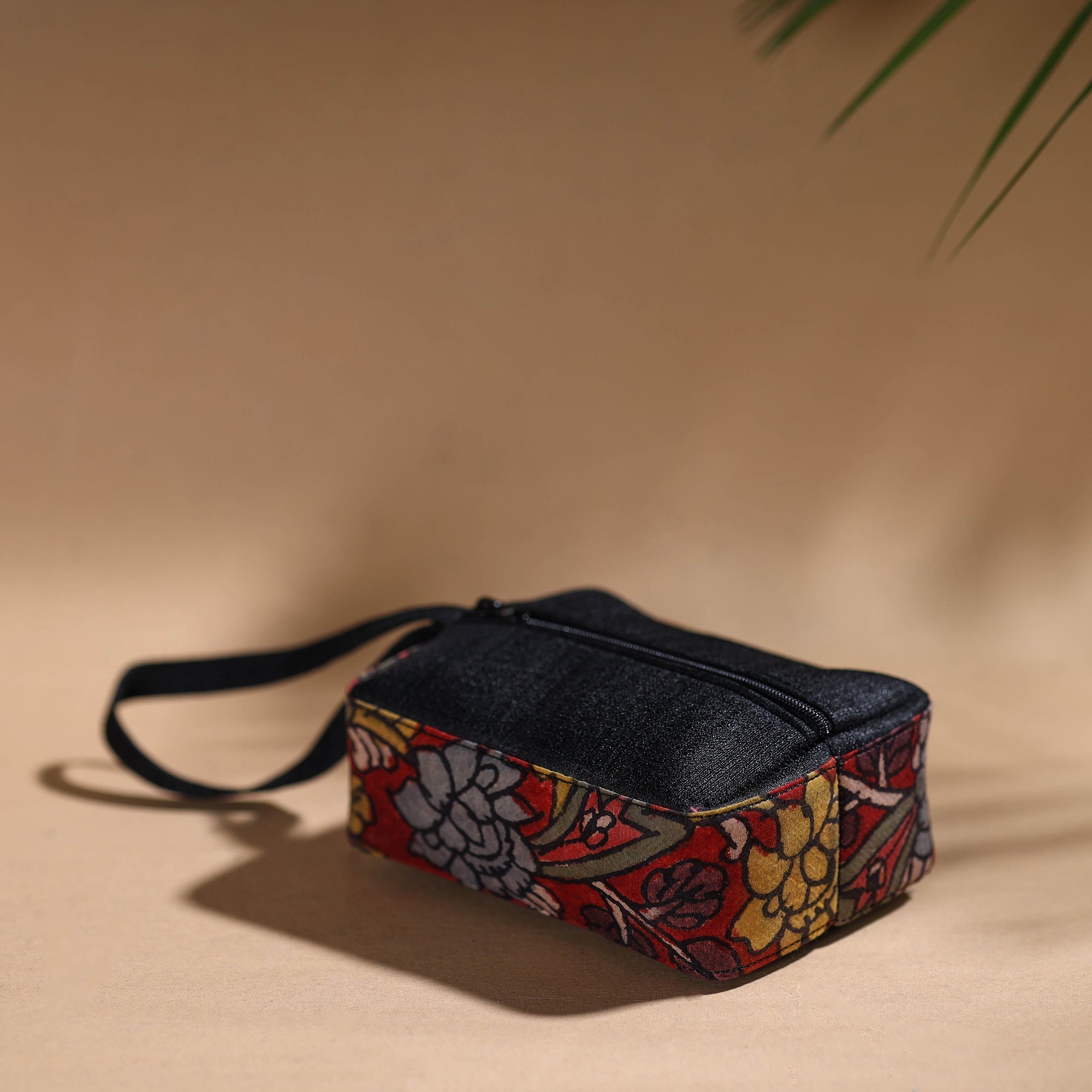 DWARAKA PLUS Black - Handpainted Kalamkari Multipurpose Cosmetic/Toiletry Bag 42