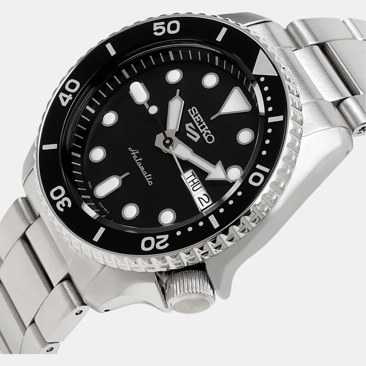 Seiko 5 Sports Men Automatic Black Dial Analog Stainless Steel Watch SRPD55K1 - view 2