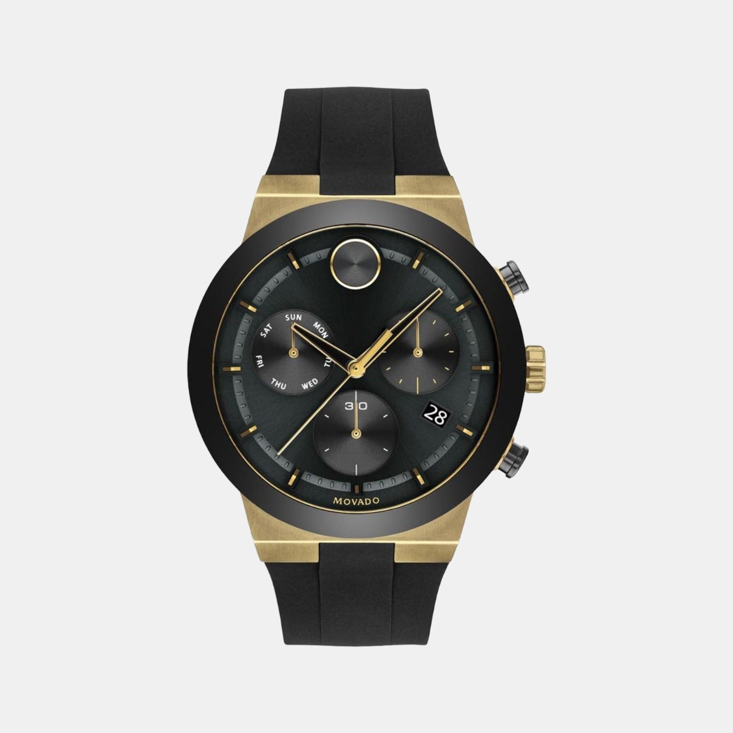 Movado Bold Men Quartz Black Dial Analog Silicone Watch 3600712