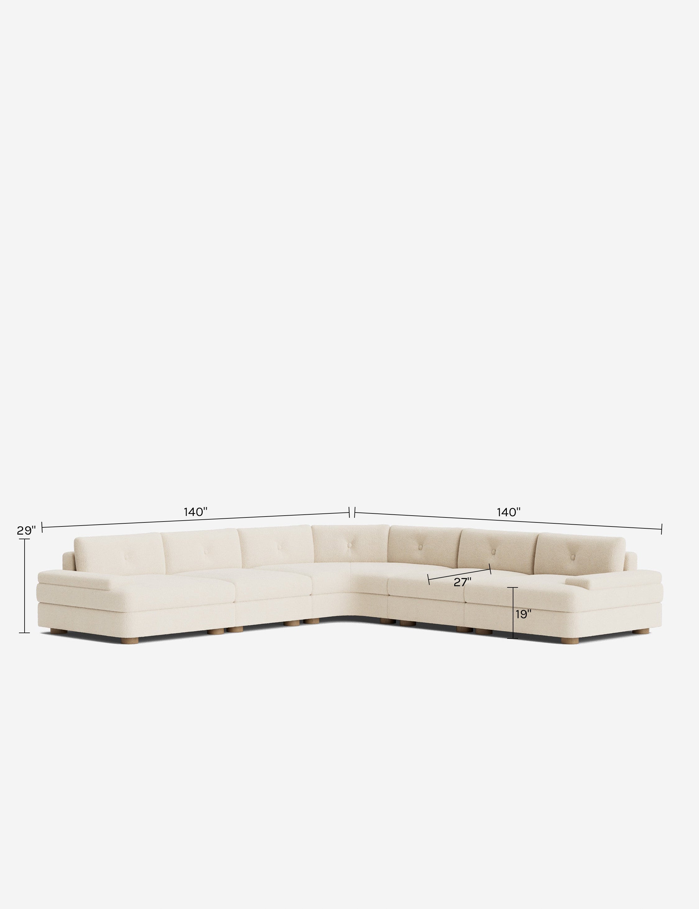 Lulu and Georgia Hill Modular Corner Sectional Sofa - view 49