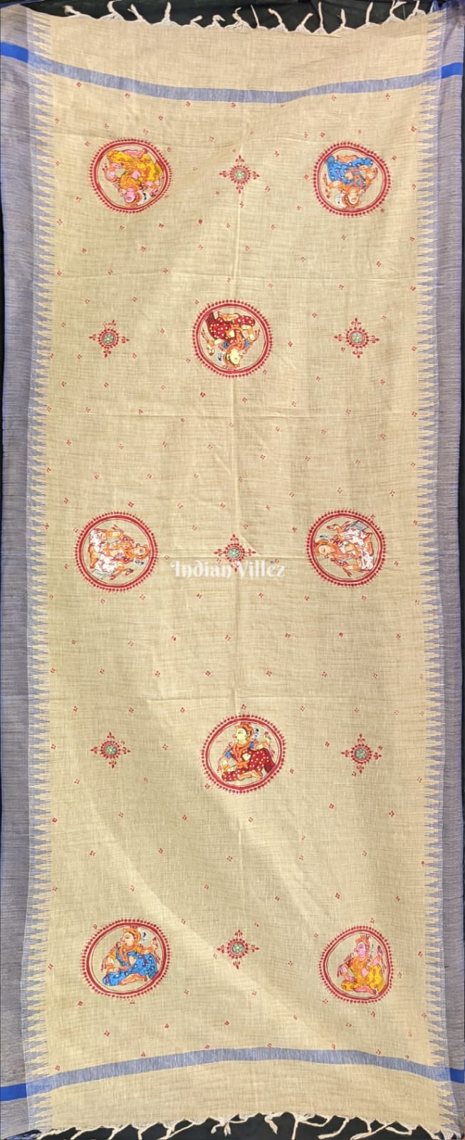 IndianVillèz Nartaki Patachitra Tussar Dupatta