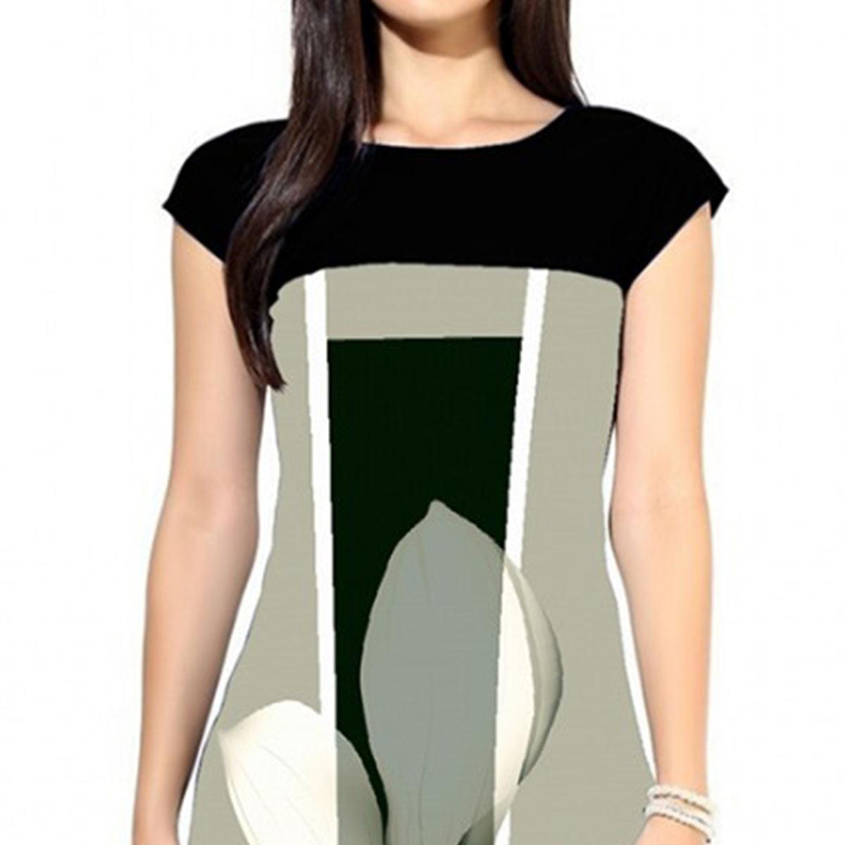 Peachmode Seller Captivating Light Gray Colored Casual Digital Printed Rayon Kurti - view 3