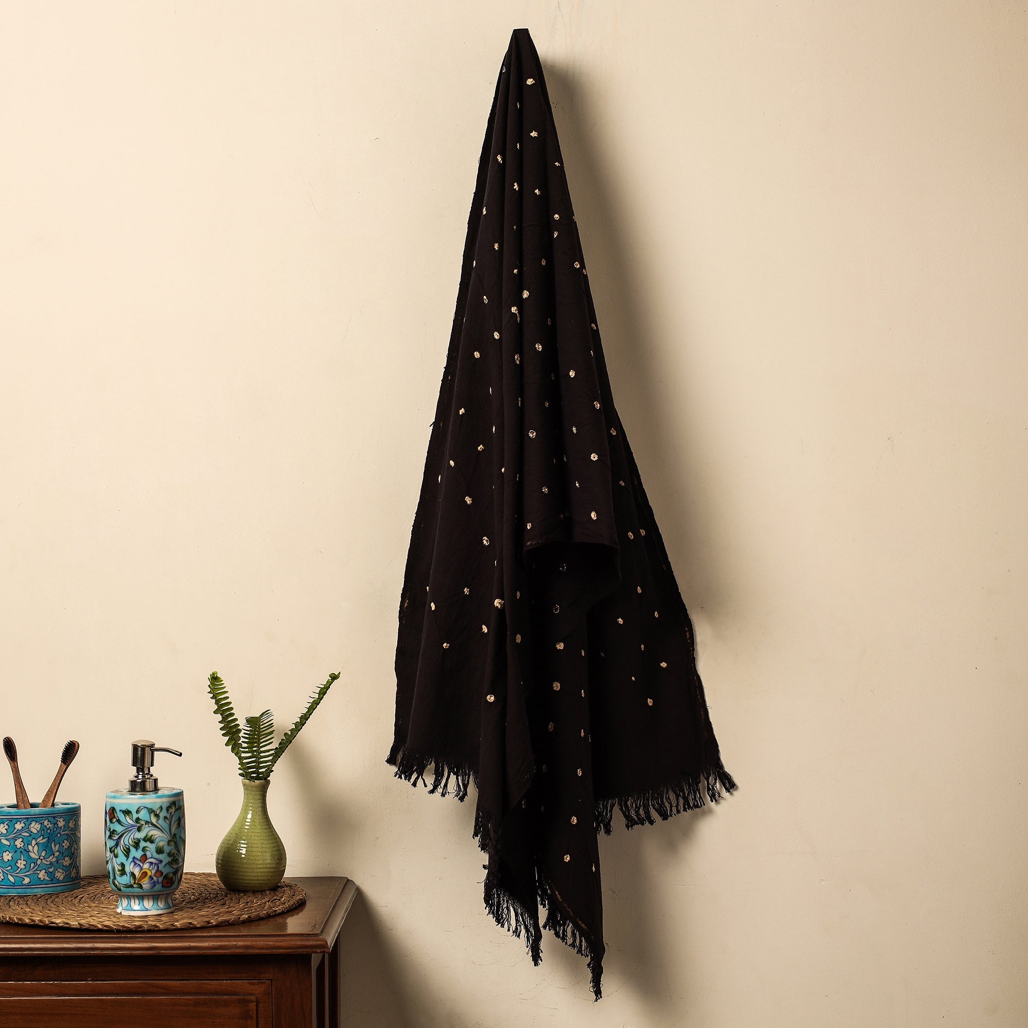 KACHCHH JI CHHAAP Brown - Bandhani Tie-Dye Handloom Cotton Towel