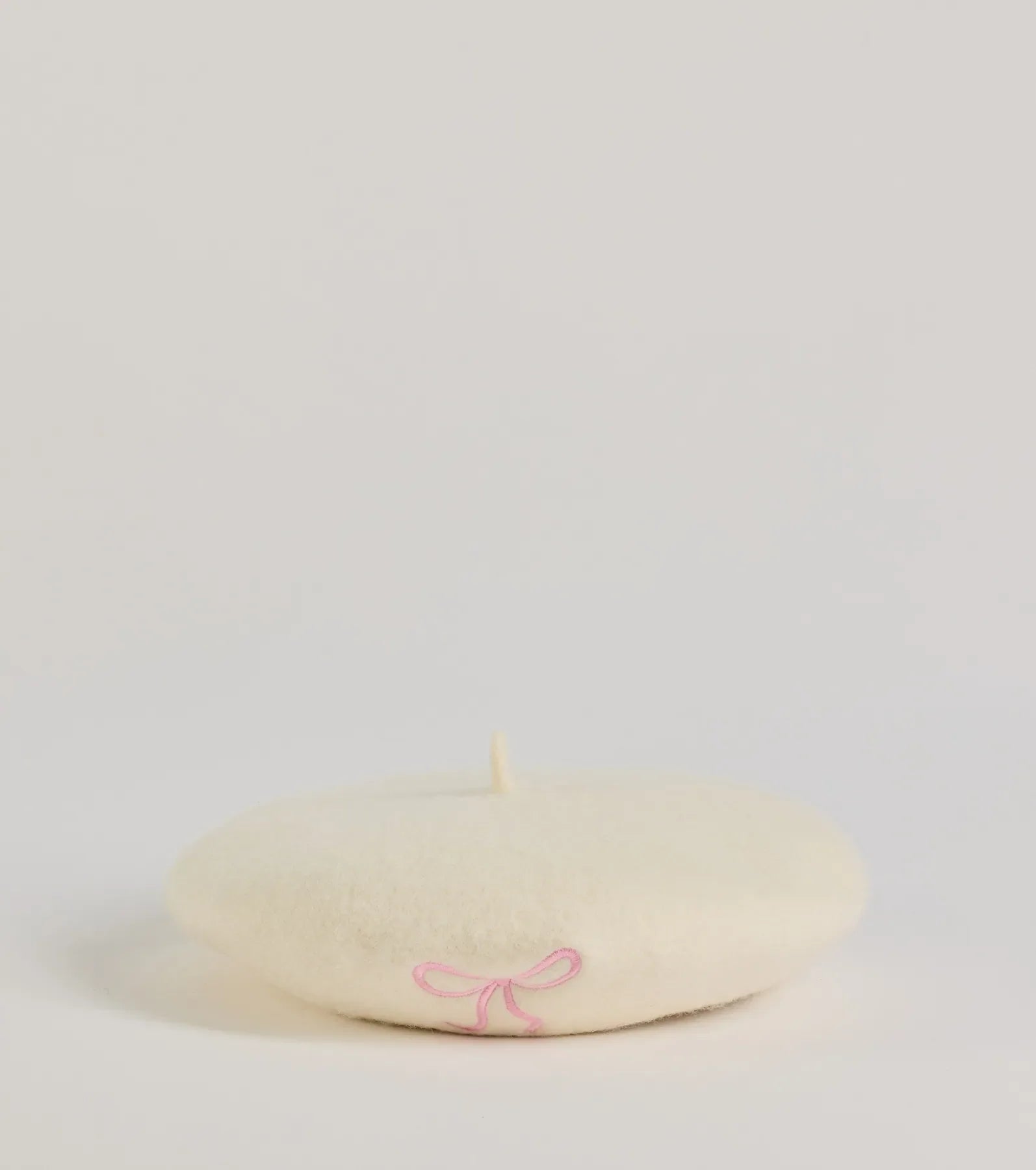 Windsor So Chic Bow Detail Faux Wool Beret – IVORY