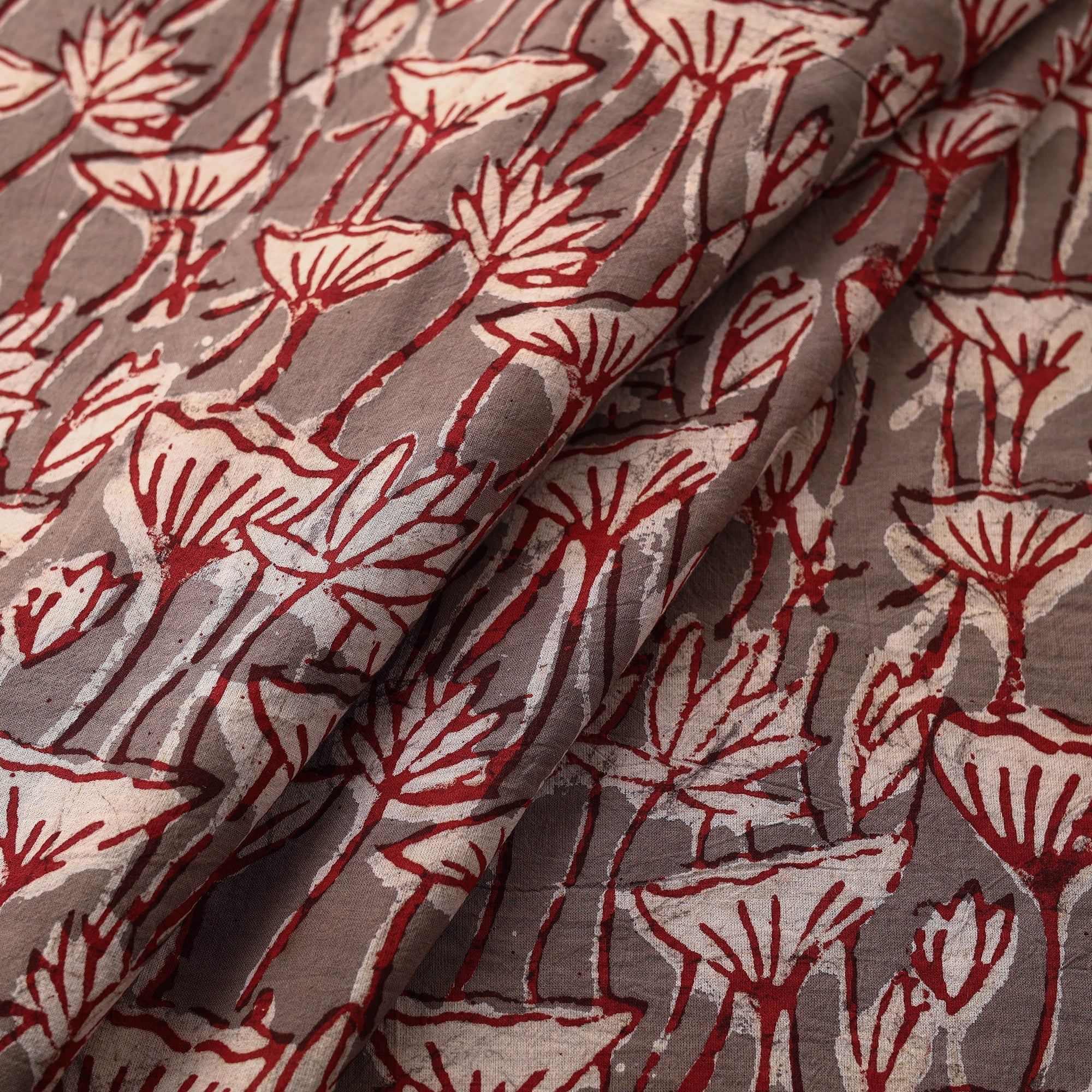 BINDAAS UNLIMITED Brown - Bindaas Natural Dyed Cotton Block Print Fabric 11 - view 2