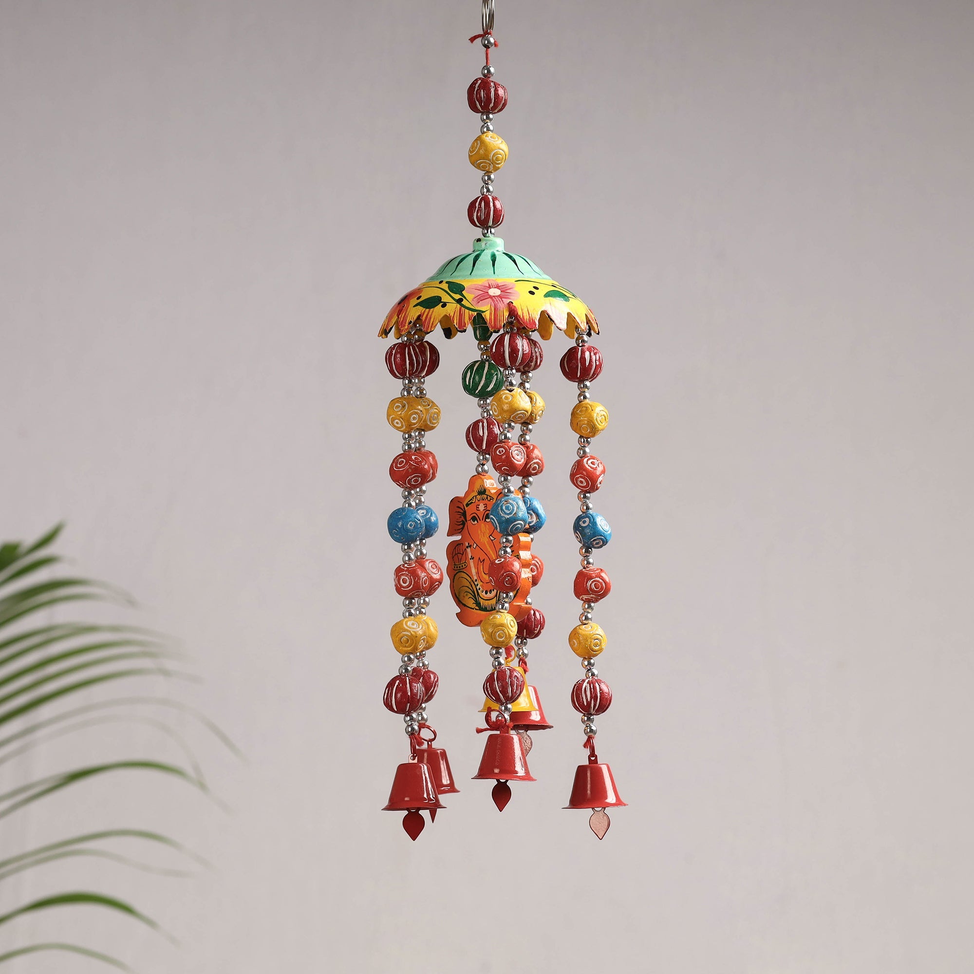 DEVENDRA SINGH Banaras Handpainted Wooden & Terracotta Beads Decorative Jhumar Hanging