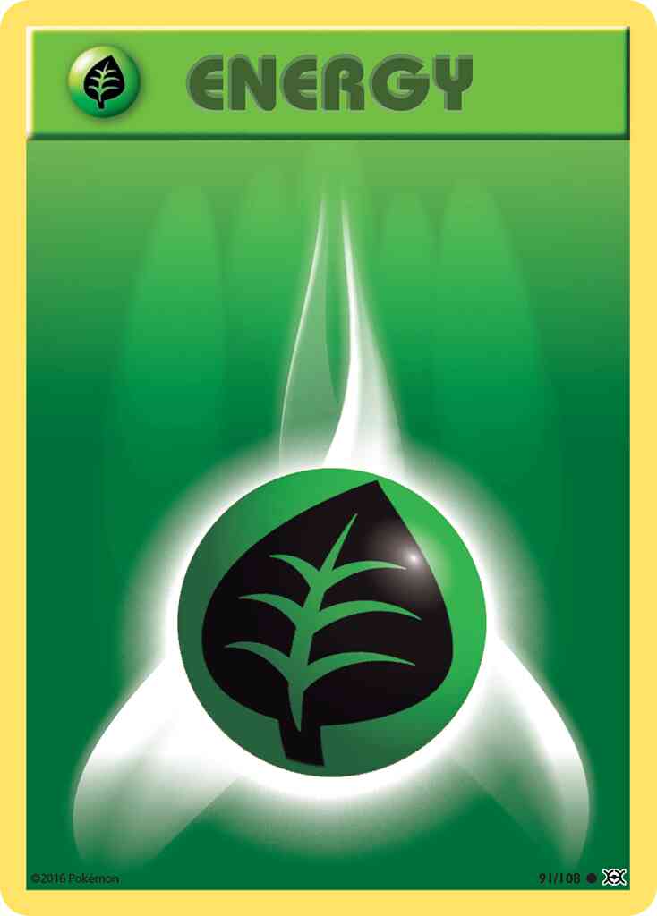 Pokémon Basic Grass Energy - 91/108 - Common [xy12-91] [Reverse Holo]