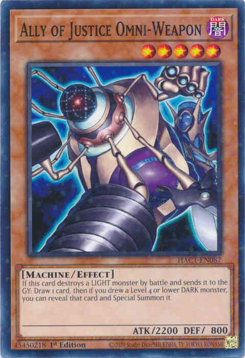 Yu-Gi-Oh! Ally of Justice Omni-Weapon - HAC1-EN087 - Duel Terminal Normal Parallel Rare - 1st Edition