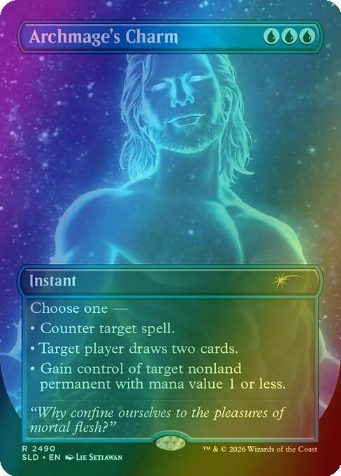 Charm 2490 borderless – Magic Archmage's Charm [2490] [Borderless] [D&D: Gale's Ambition] [Secret Lair Drop] [Foil]