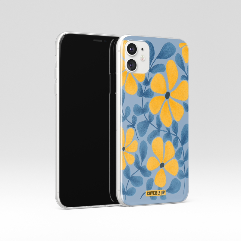 Cover It Up Blue Floral Aesthetic Clear Silicone Case - view 4
