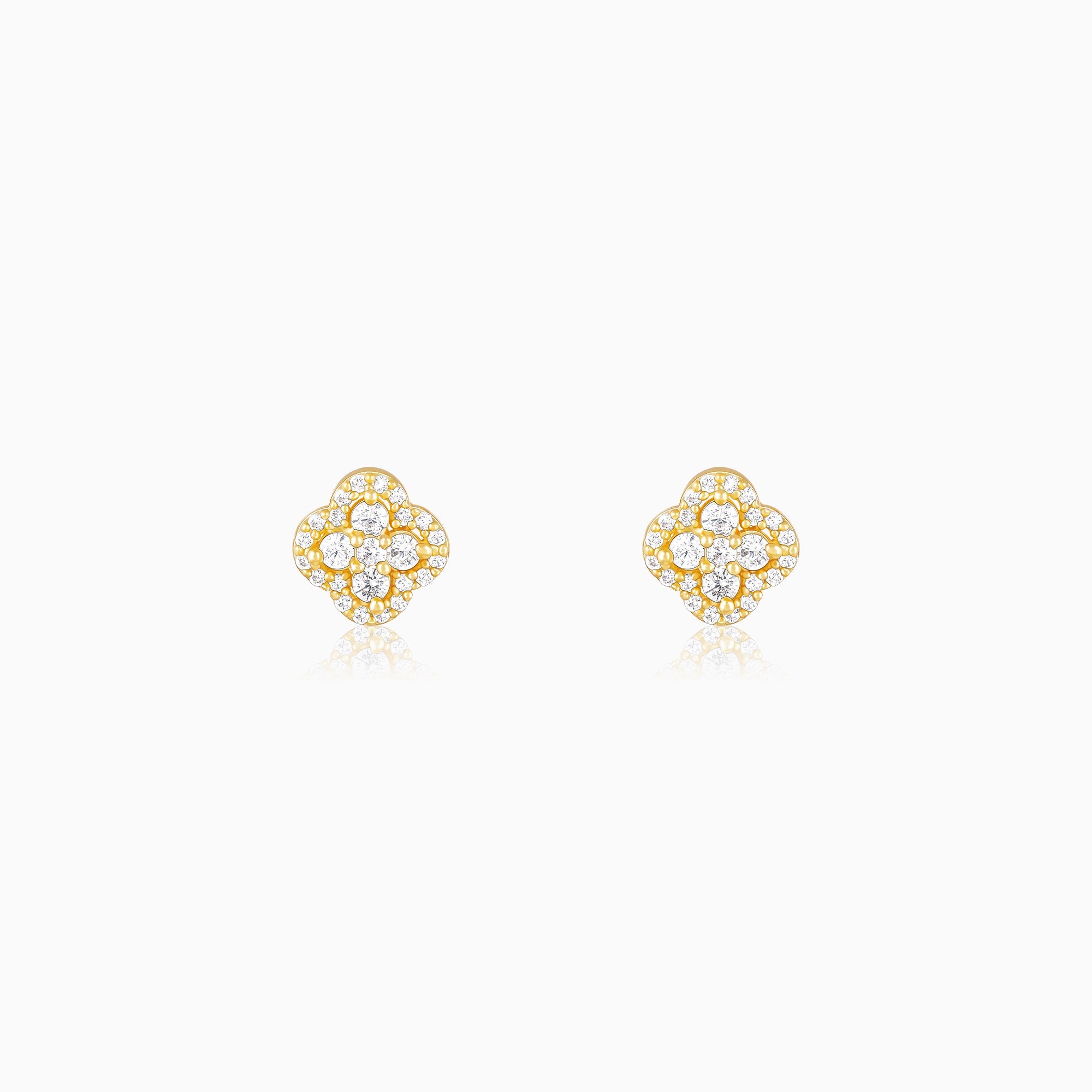 GIVA Jewellery Golden Pansy Flower Earrings