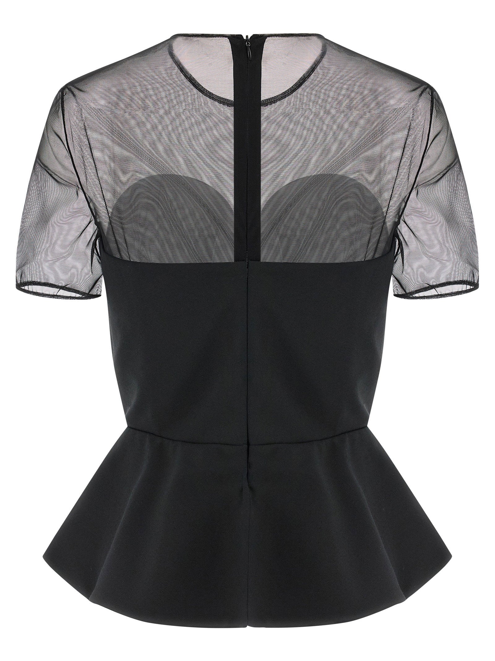 Nensi Dojaka Tailored Bustier With Sheer Neckline Top - view 2