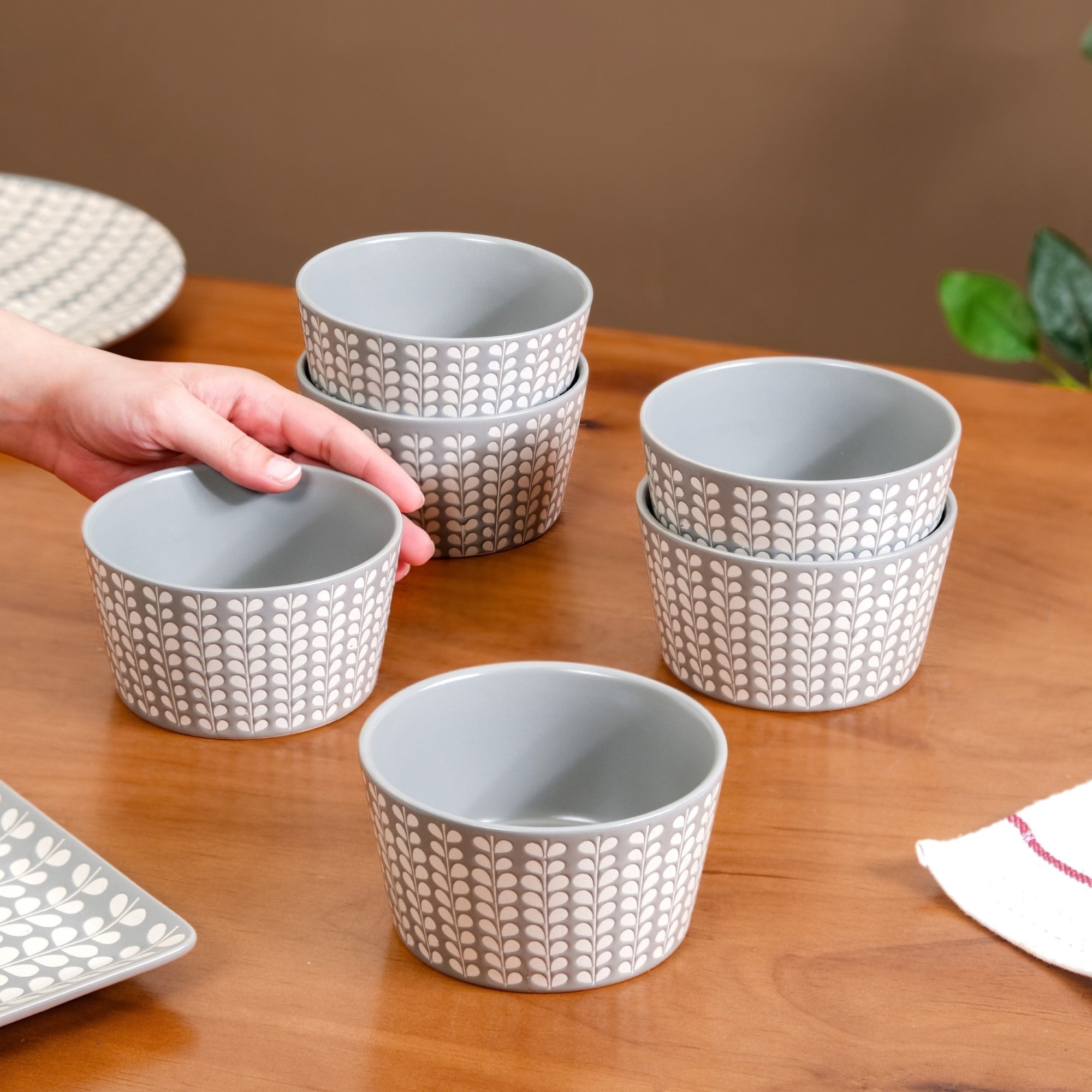 Nestasia Robinia Ceramic Bowl For Snacks Set Of 6 400ml - view 2